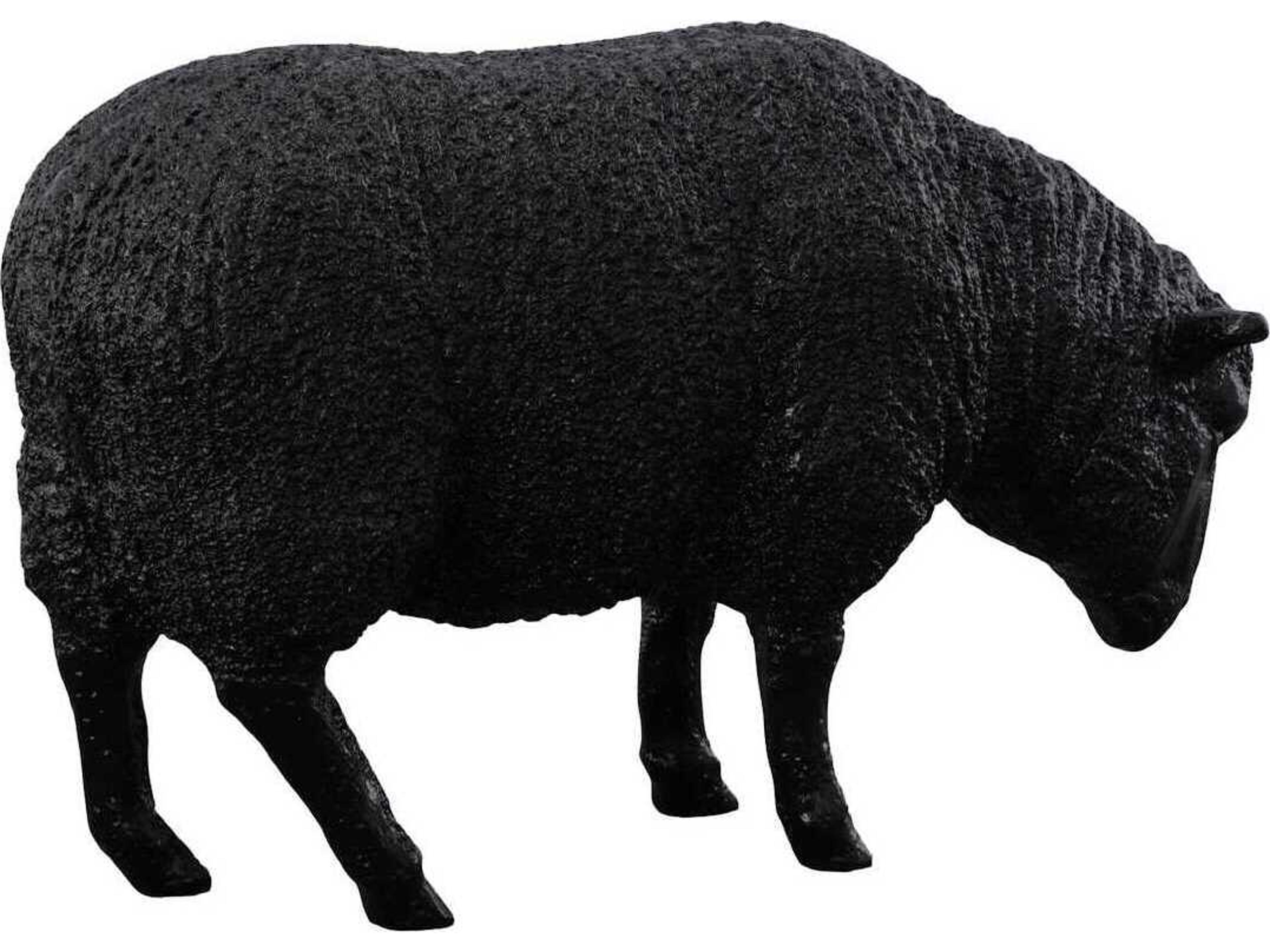 Phillips Collection Cast Gel Coat Black Sheep Sculpture