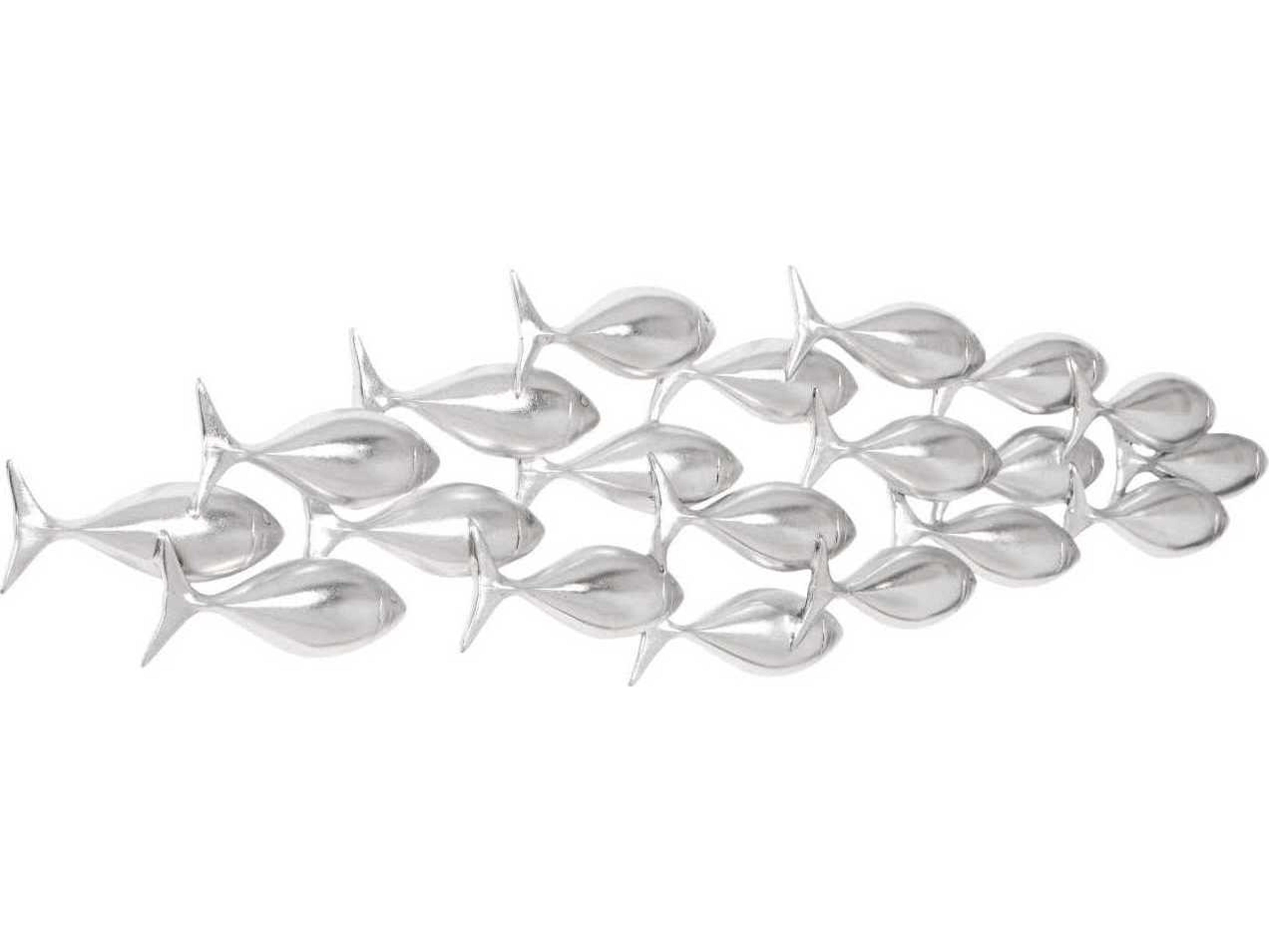 Phillips Collection Silver School of Fish Wood Wall Art