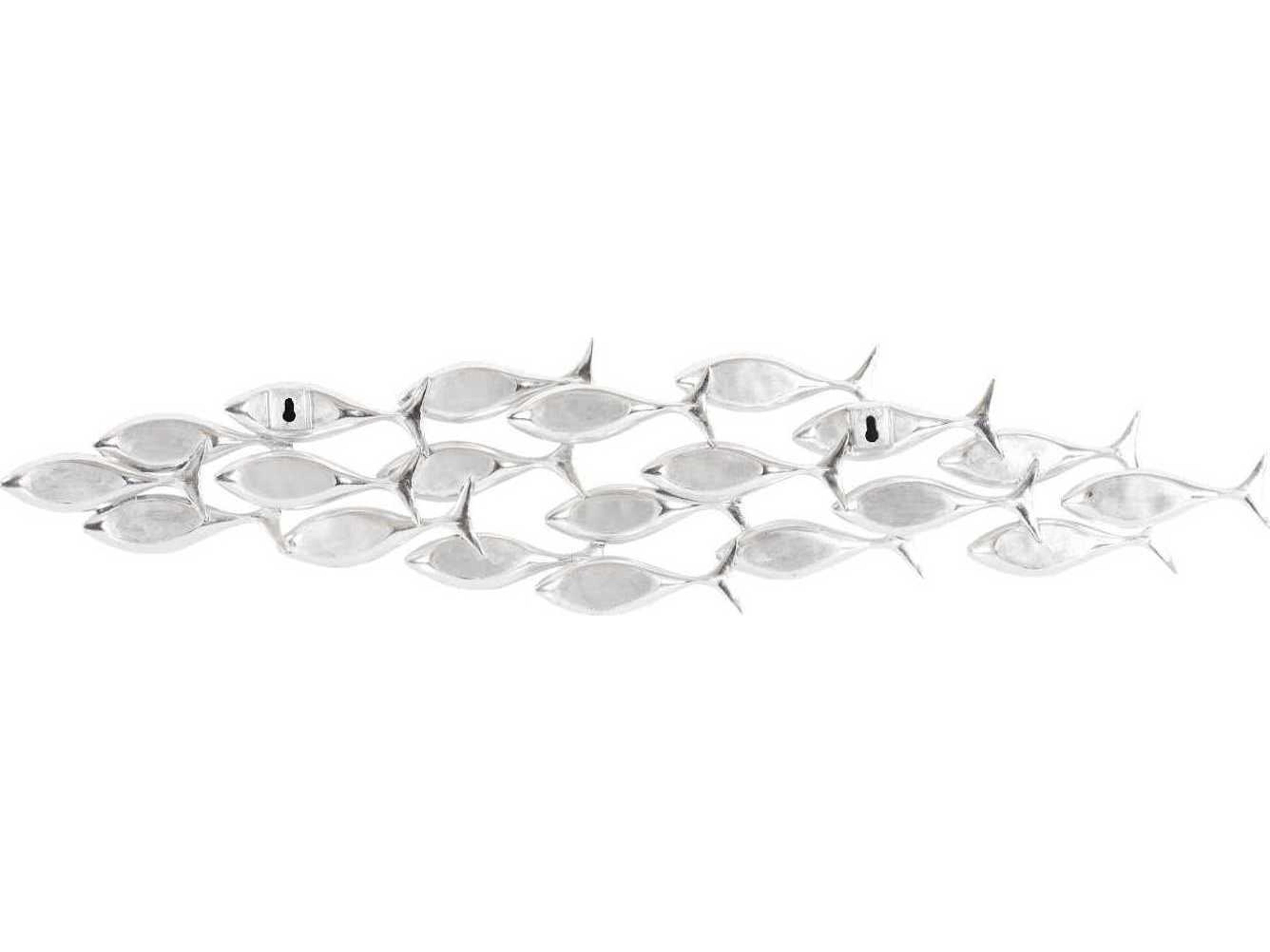 Phillips Collection Silver School of Fish Wood Wall Art