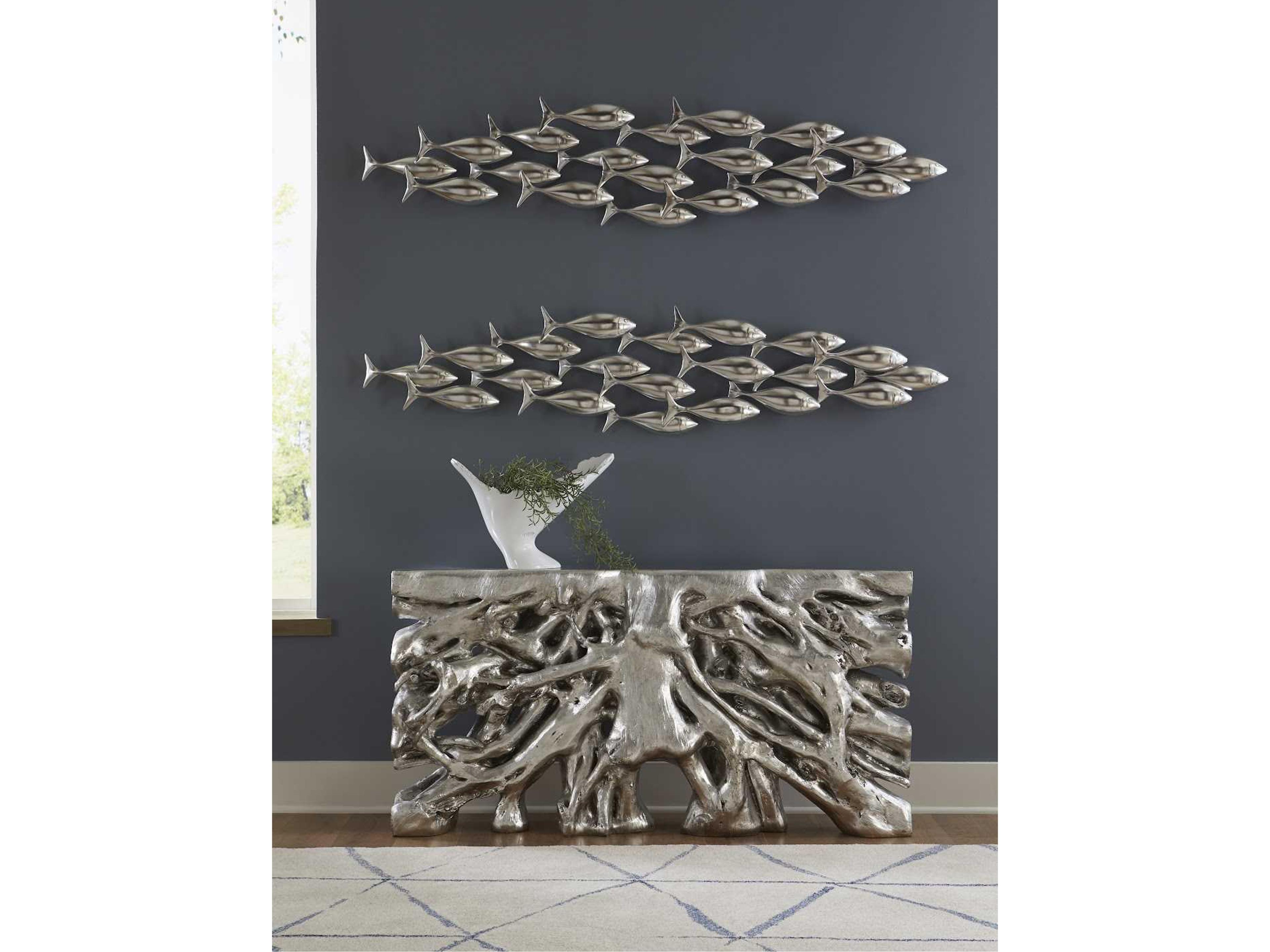 Phillips Collection Silver School of Fish Wood Wall Art