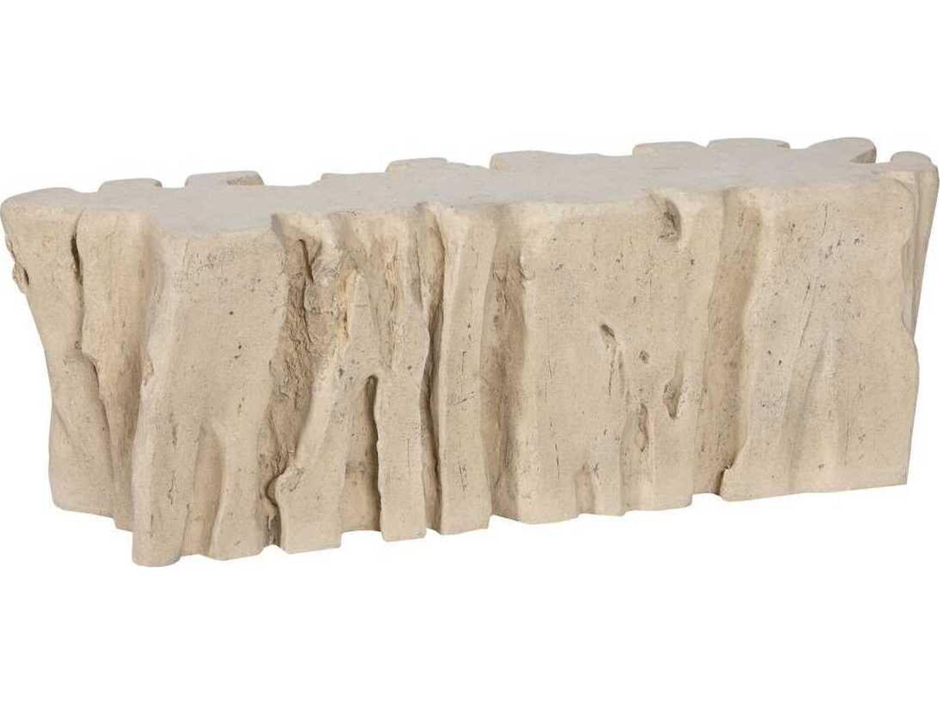 Phillips Collection Cast Naturals Root Roman Stone Off White Accent Bench