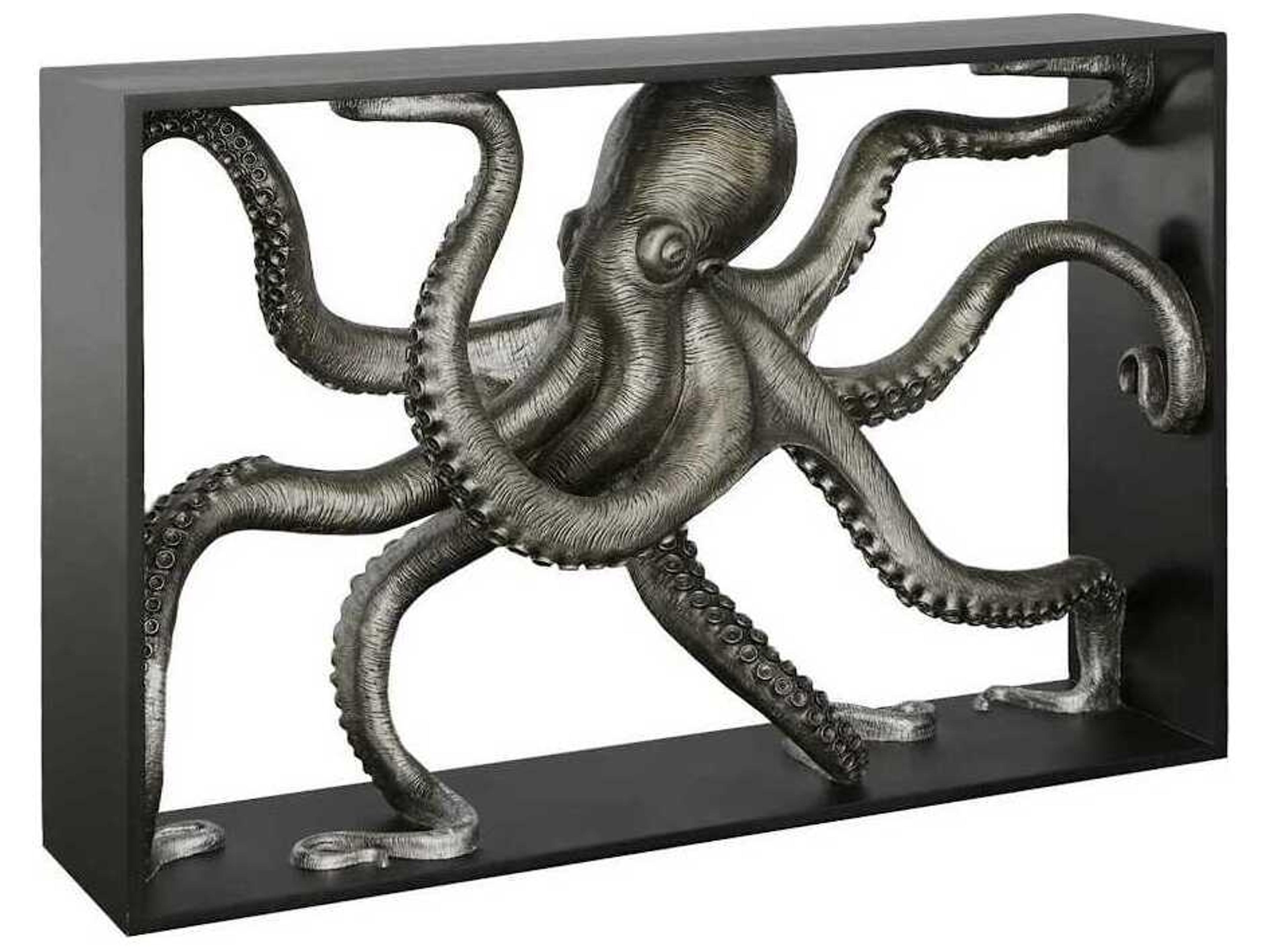 Octo Console Table Framed Silver Leaf Octopus
