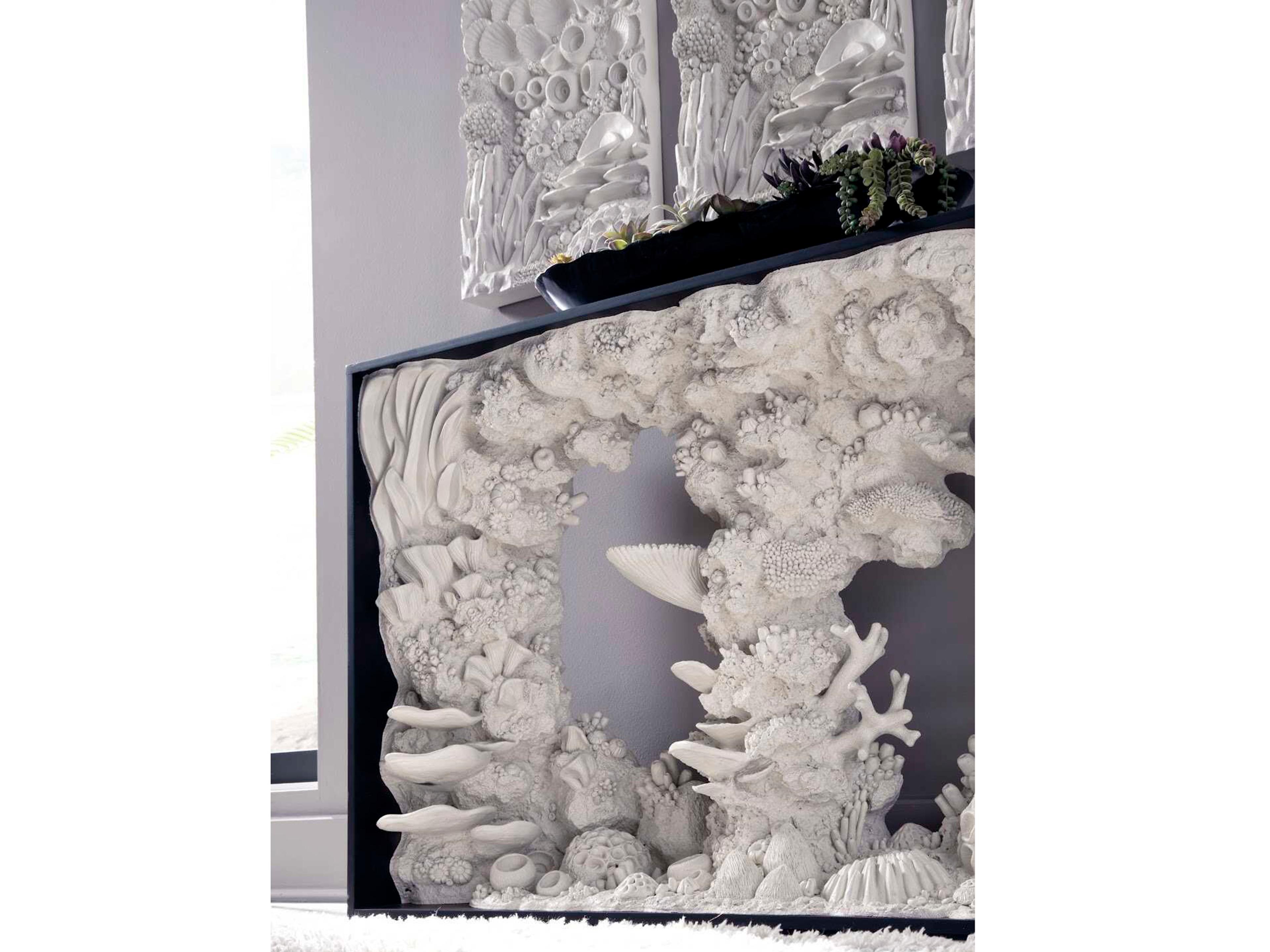 Phillips Collection Reef Framed Rectangular Wood Off White Console Table