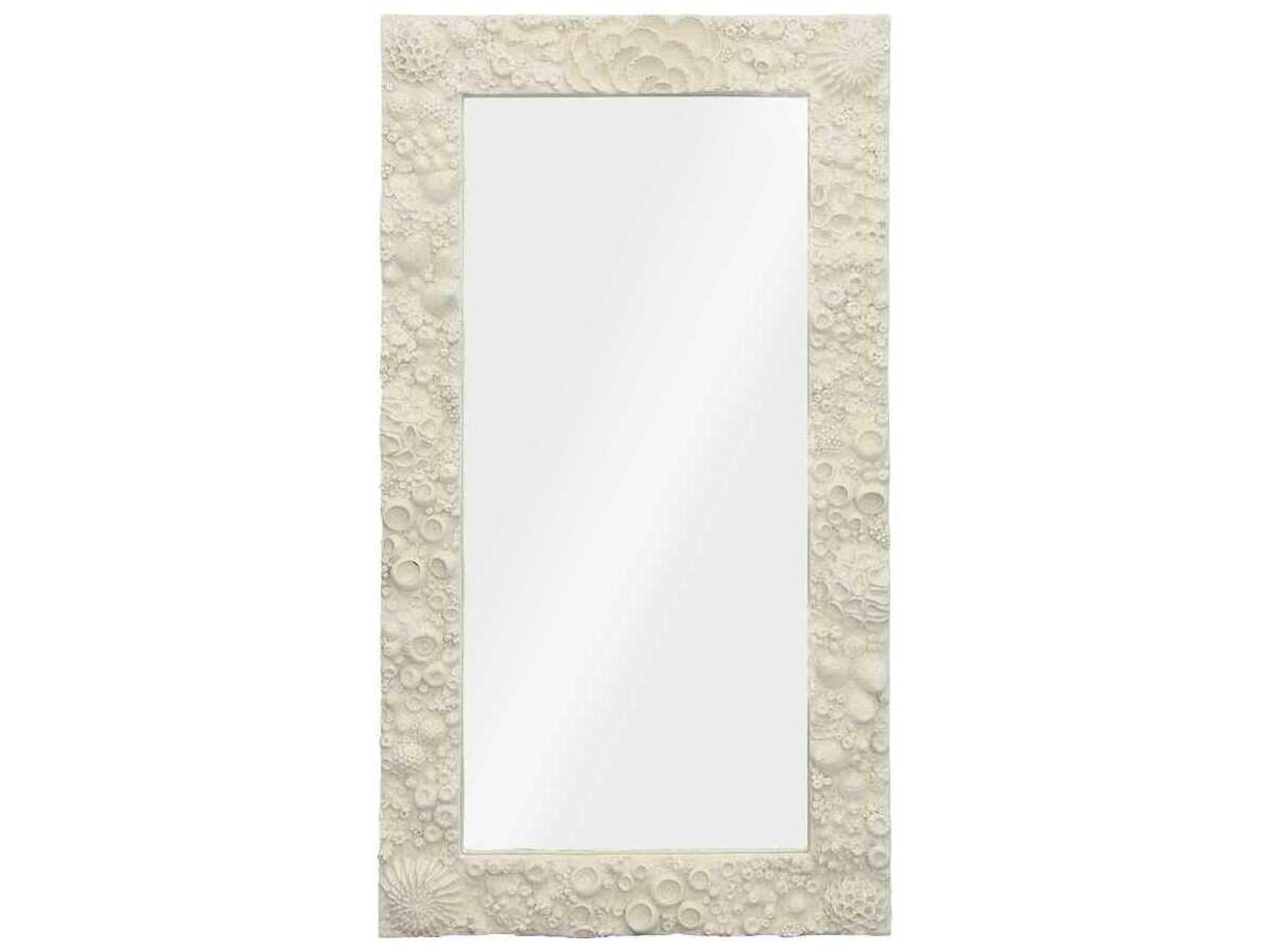Reef Off White Rectangular Floor Mirror