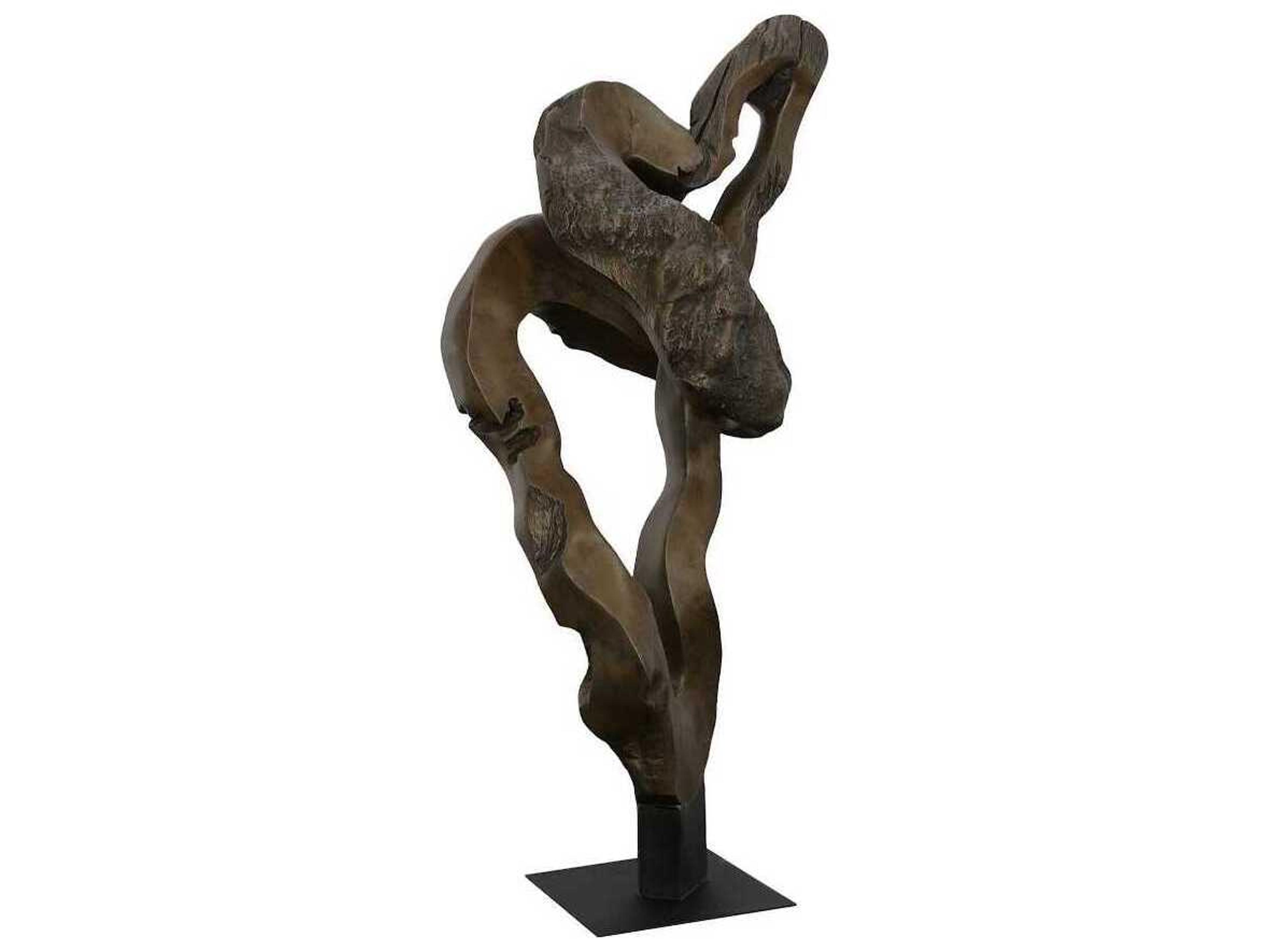Cast Teak Root Sculpture Bronze Floor Sculpture