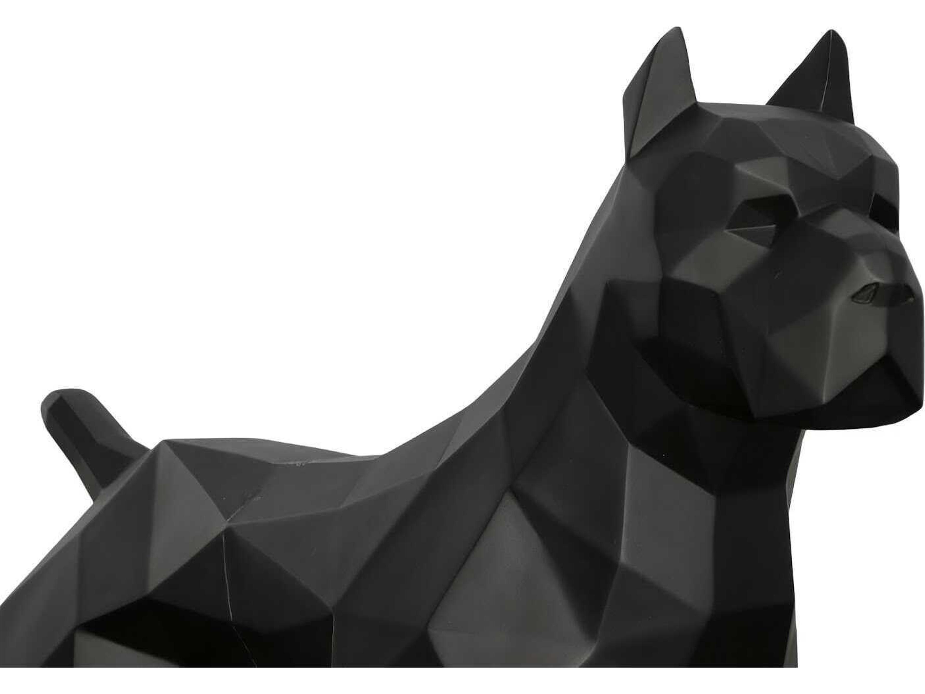 Phillips Collection Matte Lacquer Black Pitbull Facet Sculpture