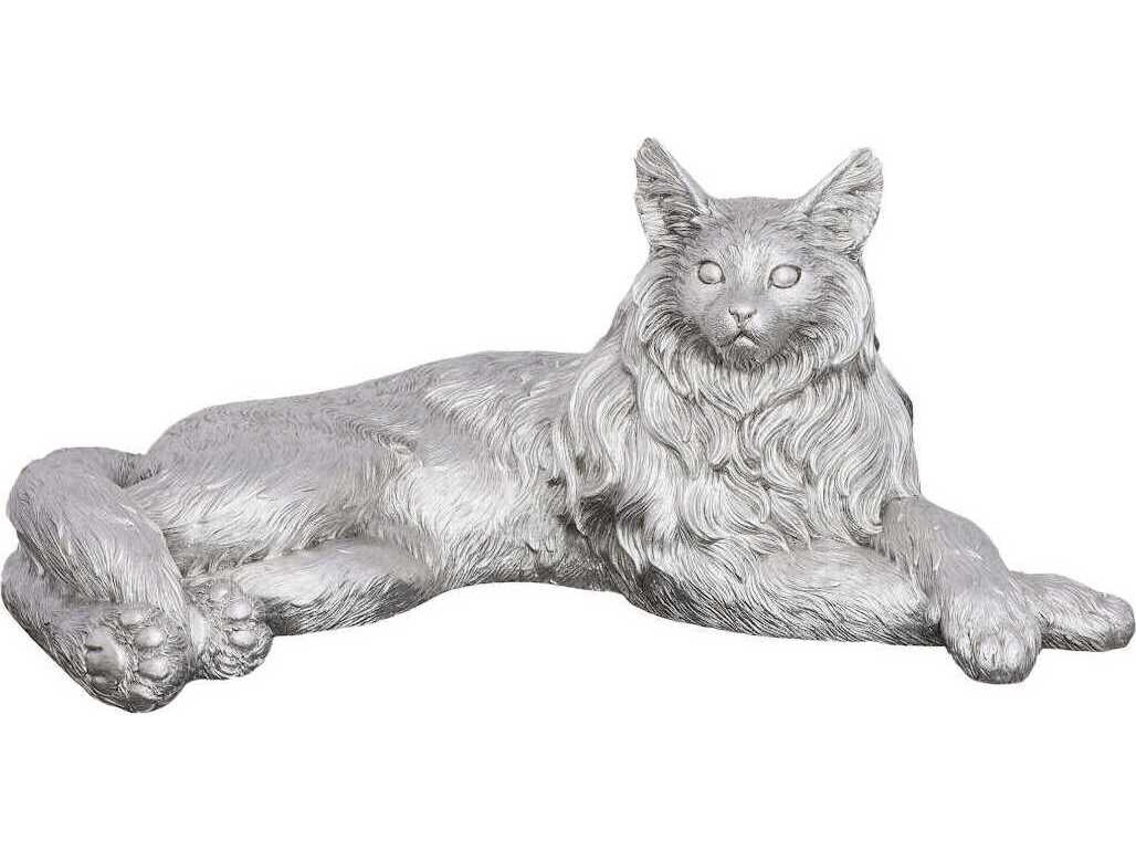 Phillips Collection Bronze Silver Cat Sculpture