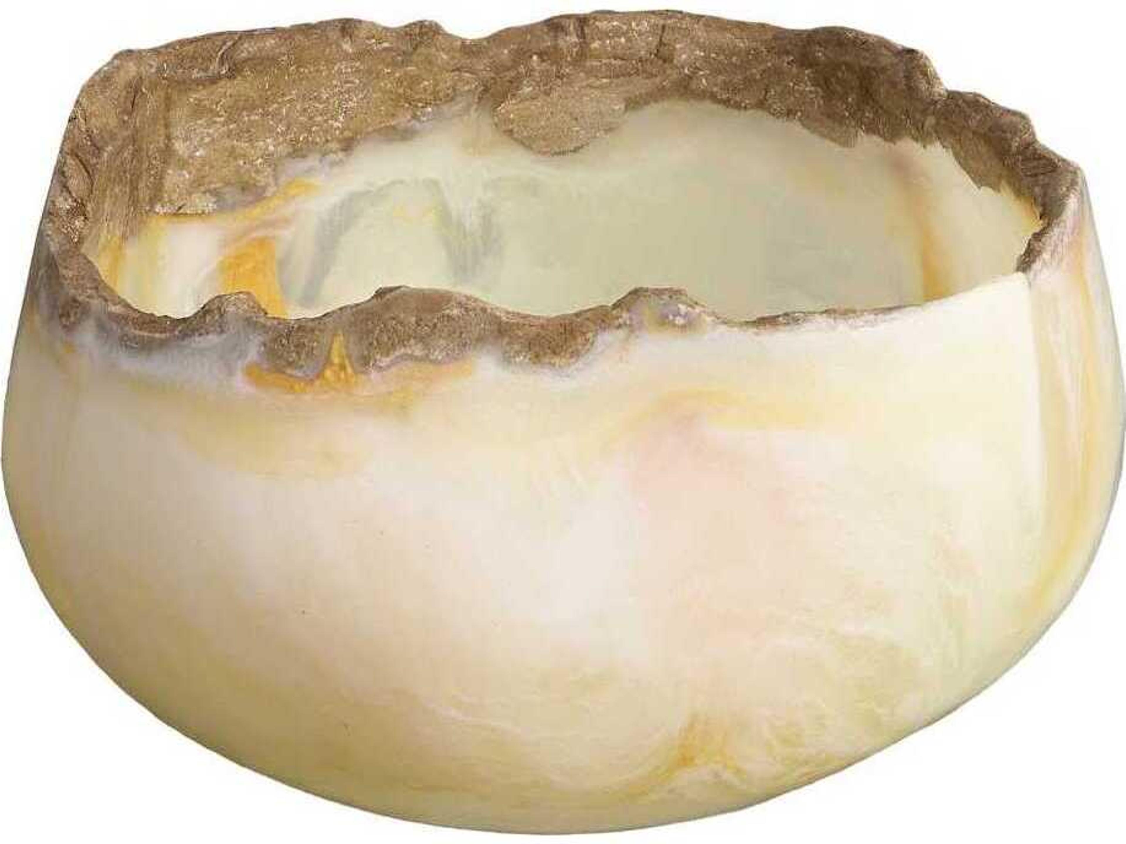 White Brown Cast Onyx Bowl