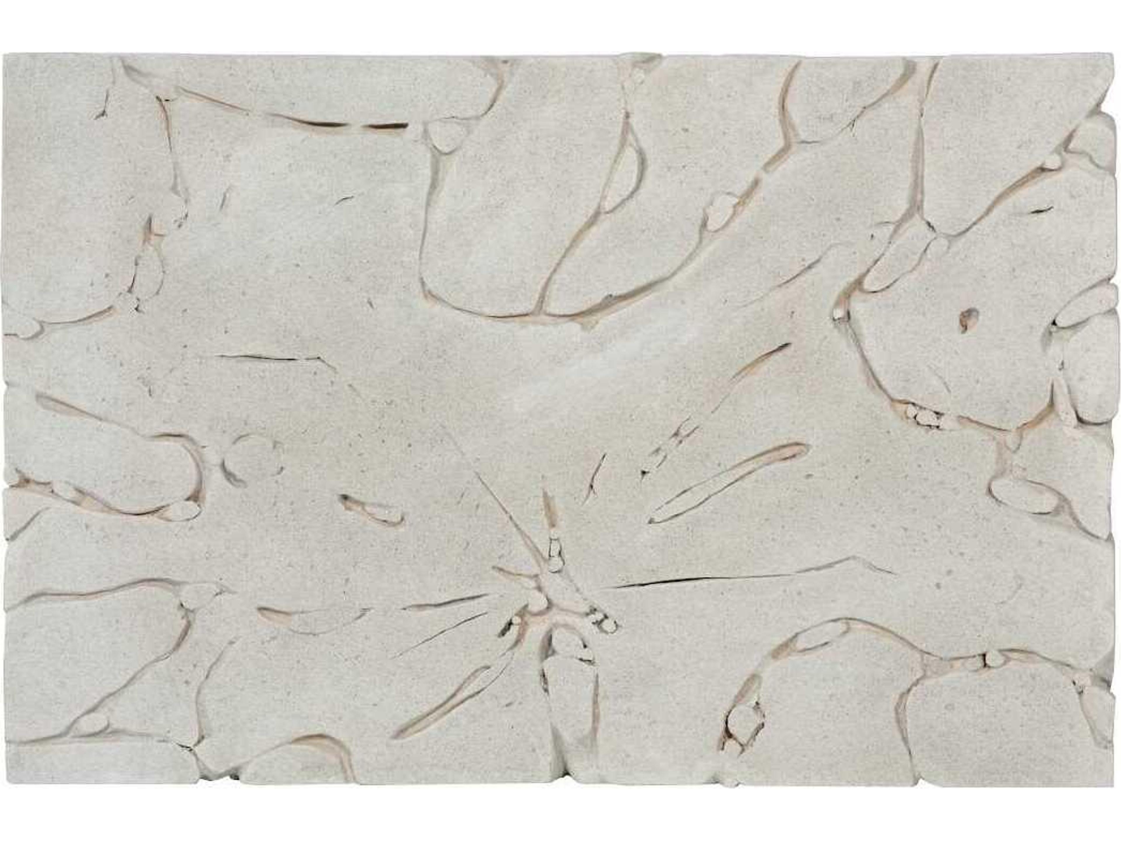 Phillips Collection Chunk Rectangular Resin Roman Stone Off White Coffee Table