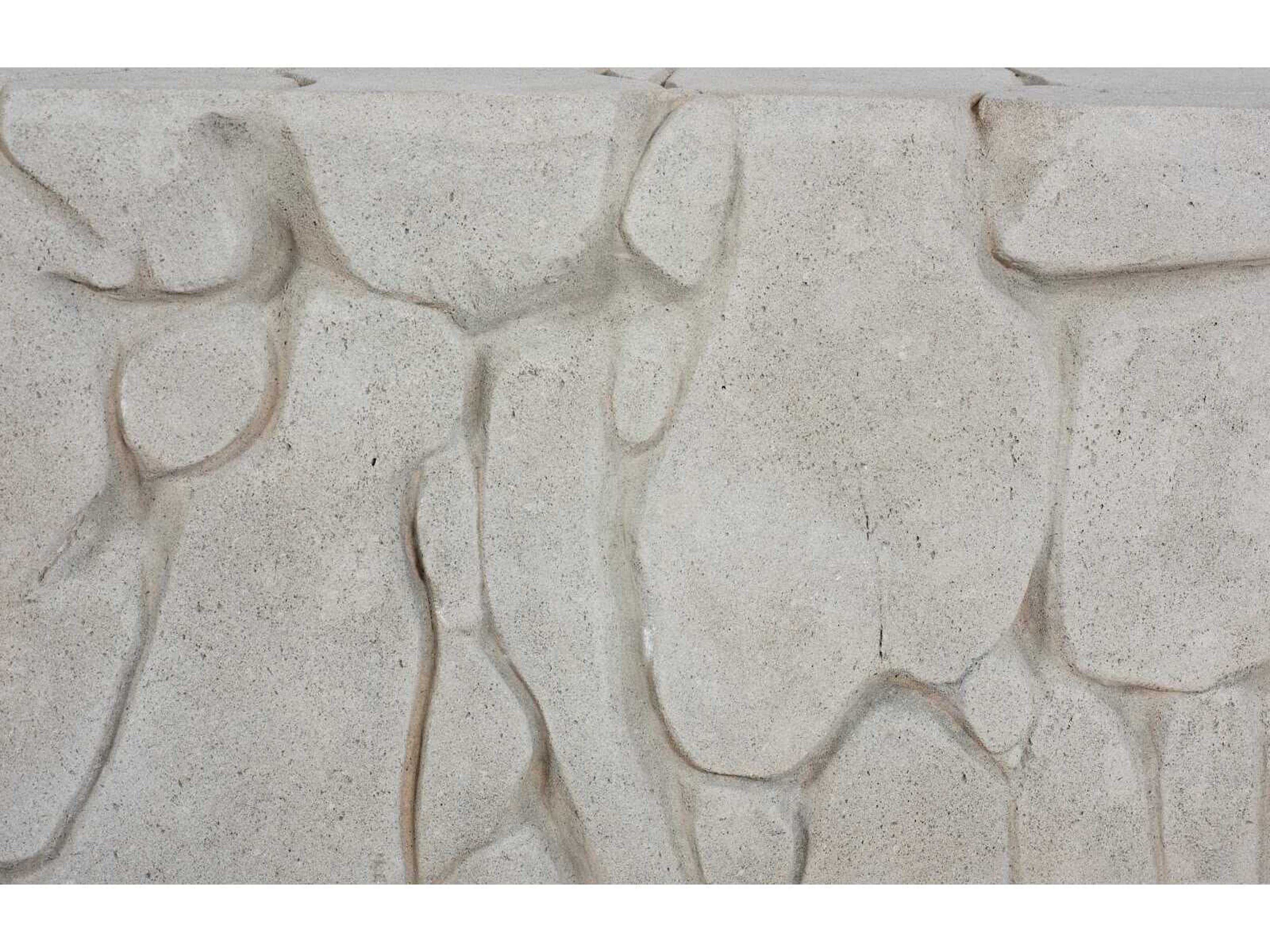 Phillips Collection Chunk Rectangular Resin Roman Stone Off White Coffee Table