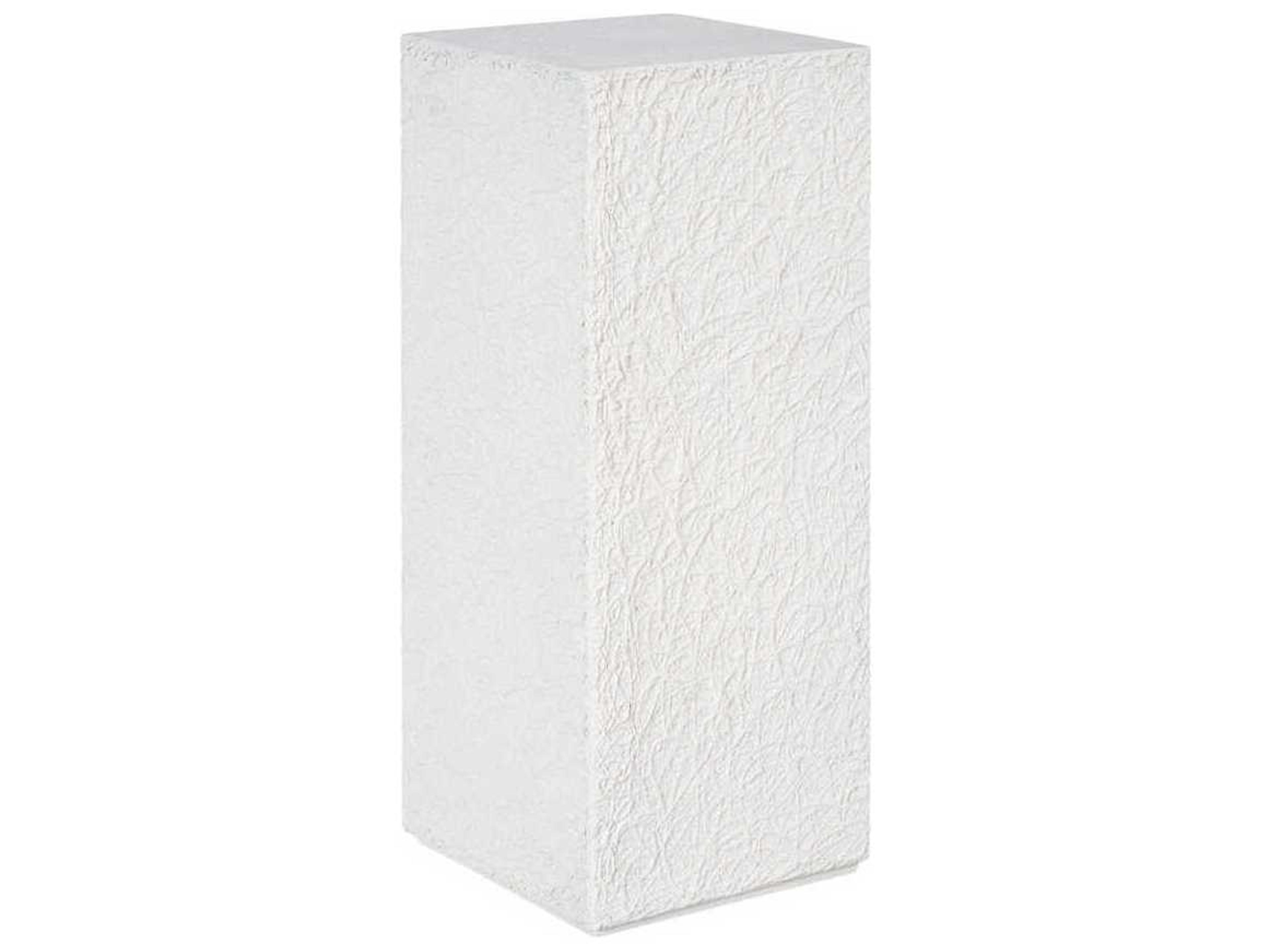 String Theory Square Resin White Stone End Table