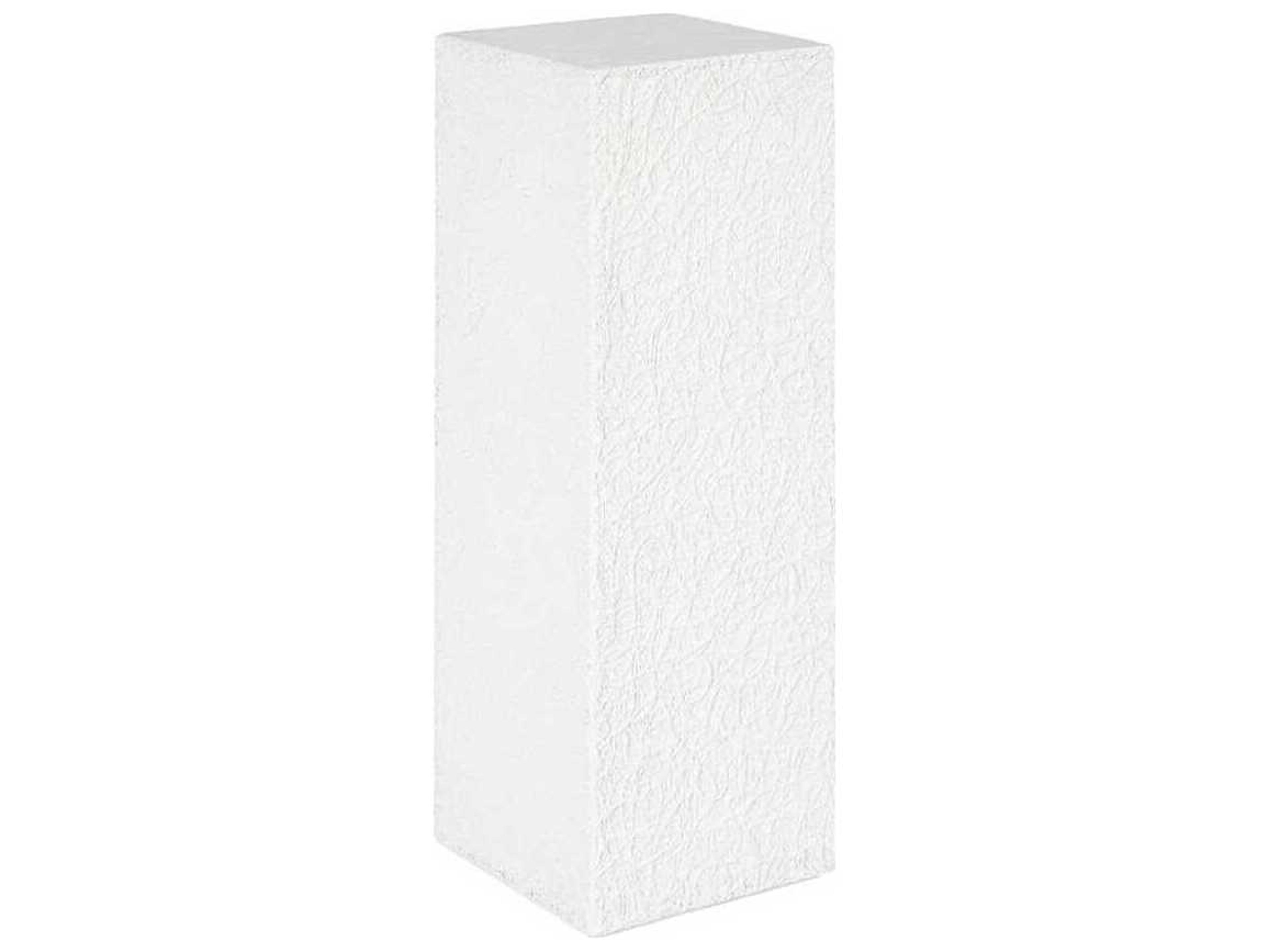 String Theory Square Resin White Stone End Table