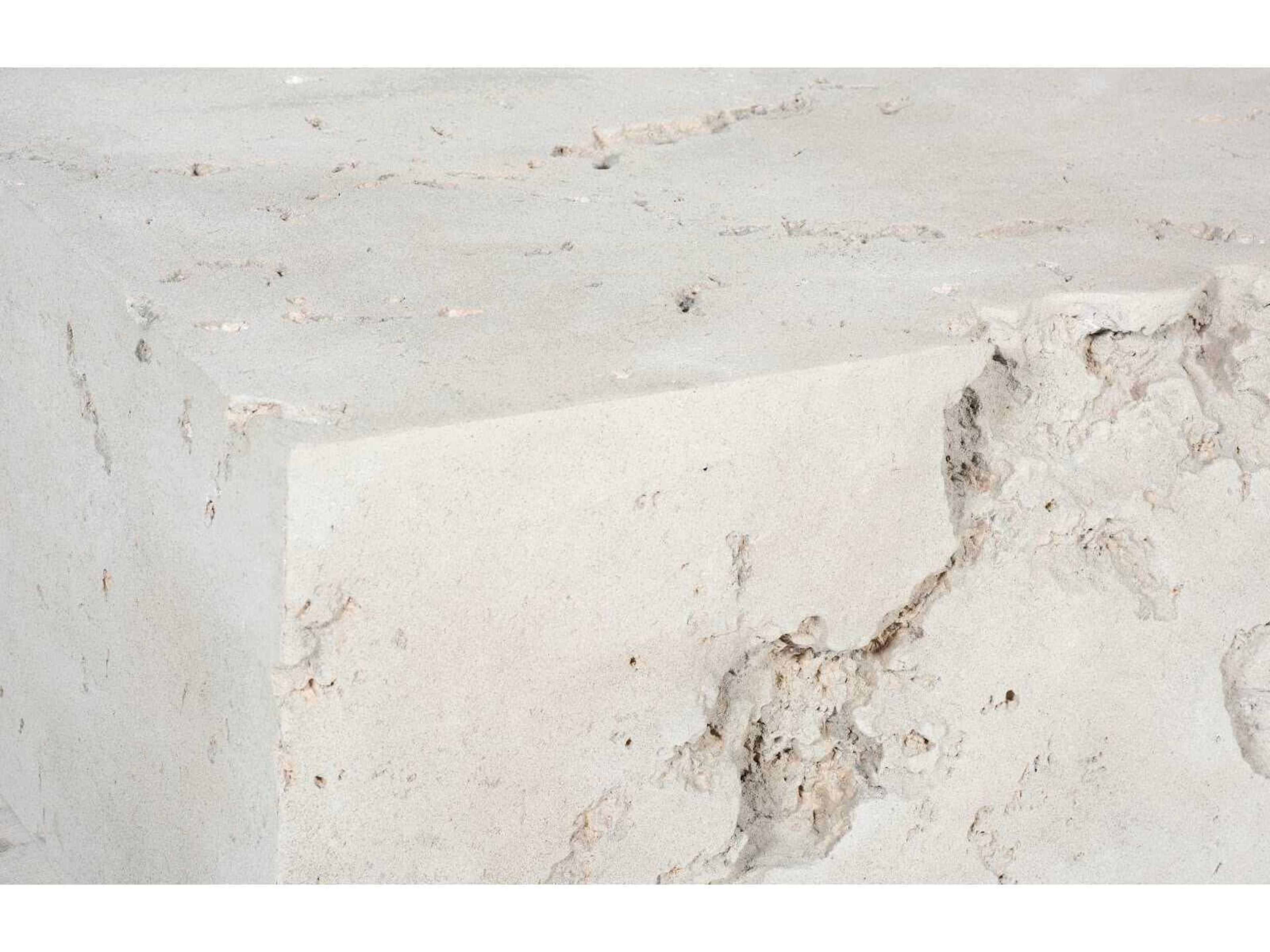 Phillips Collection Formation Square Resin Roman Stone Off White Coffee Table