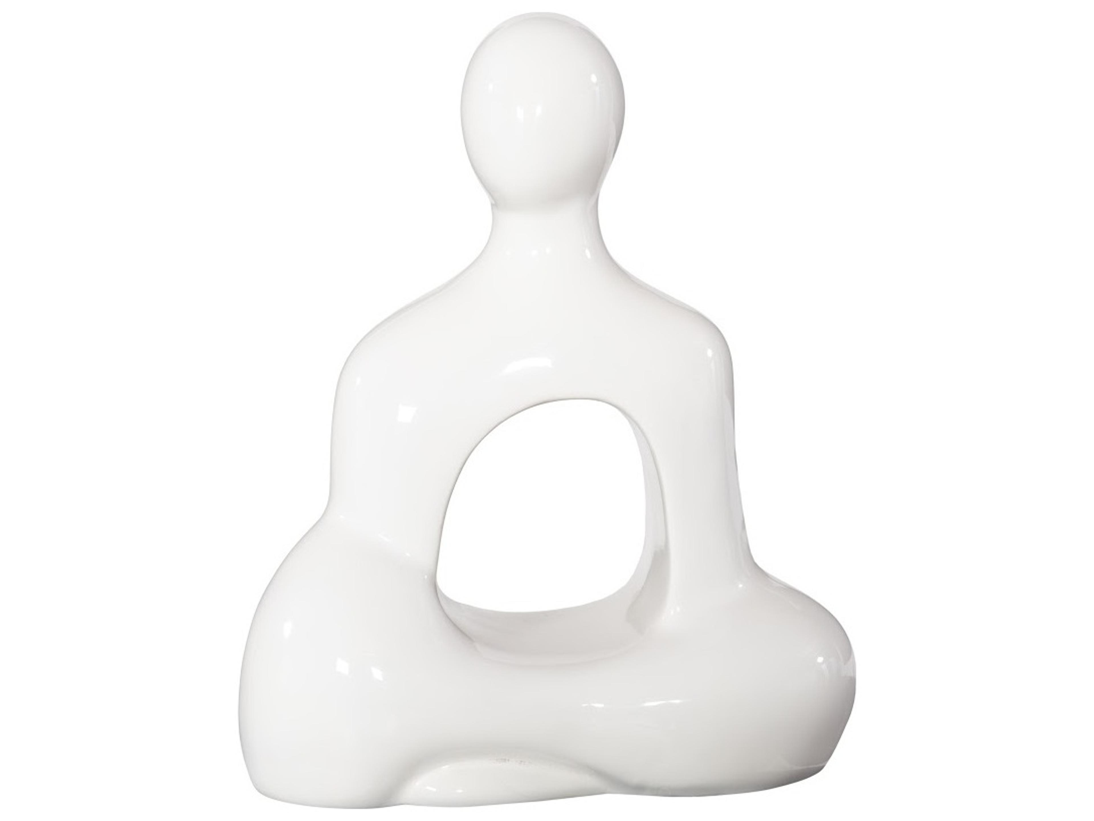 Buddha Seated Sculpture in Gel Coat White