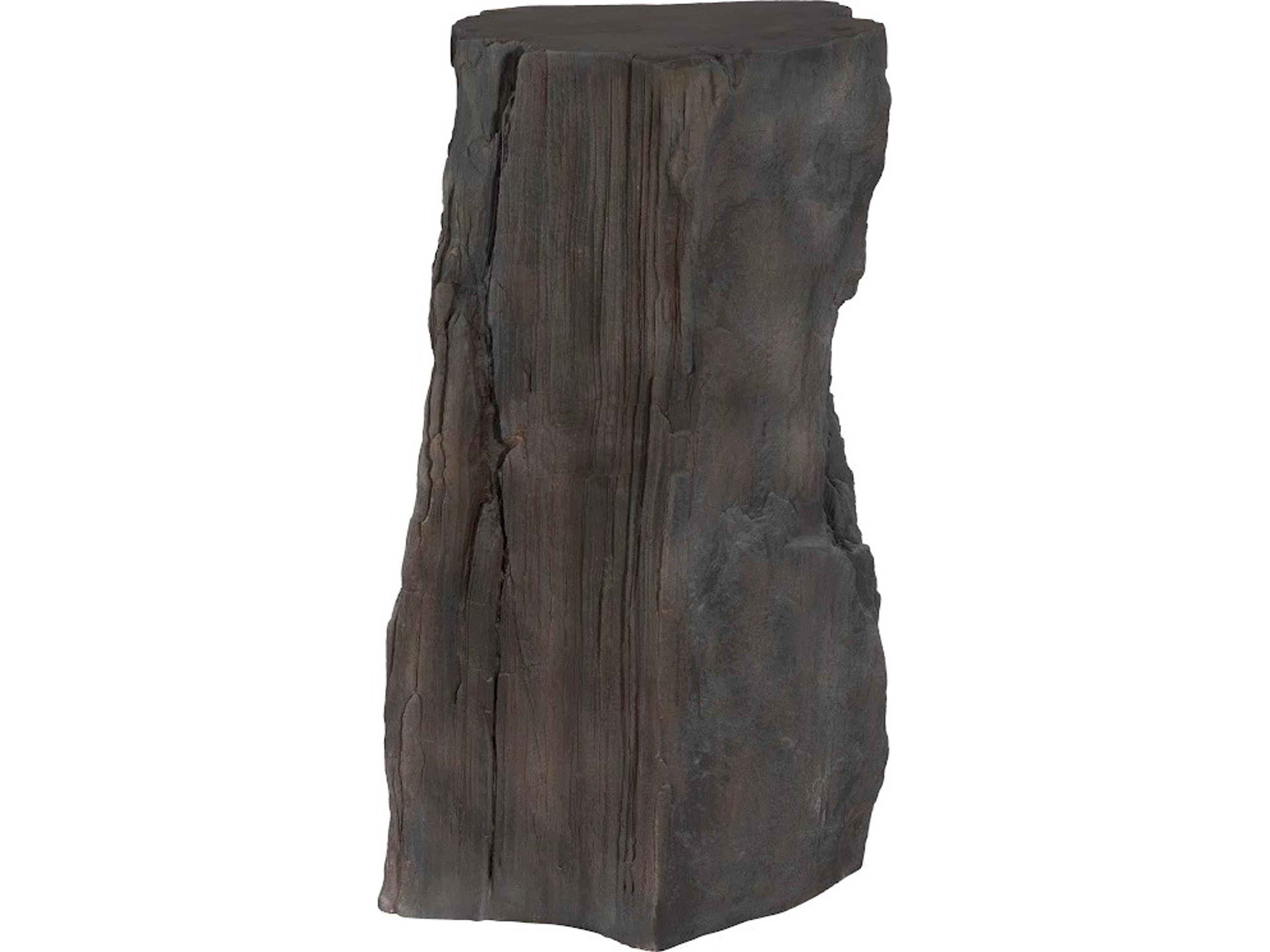 Stratified Cast Stone Painted Slate Gray Sculpture