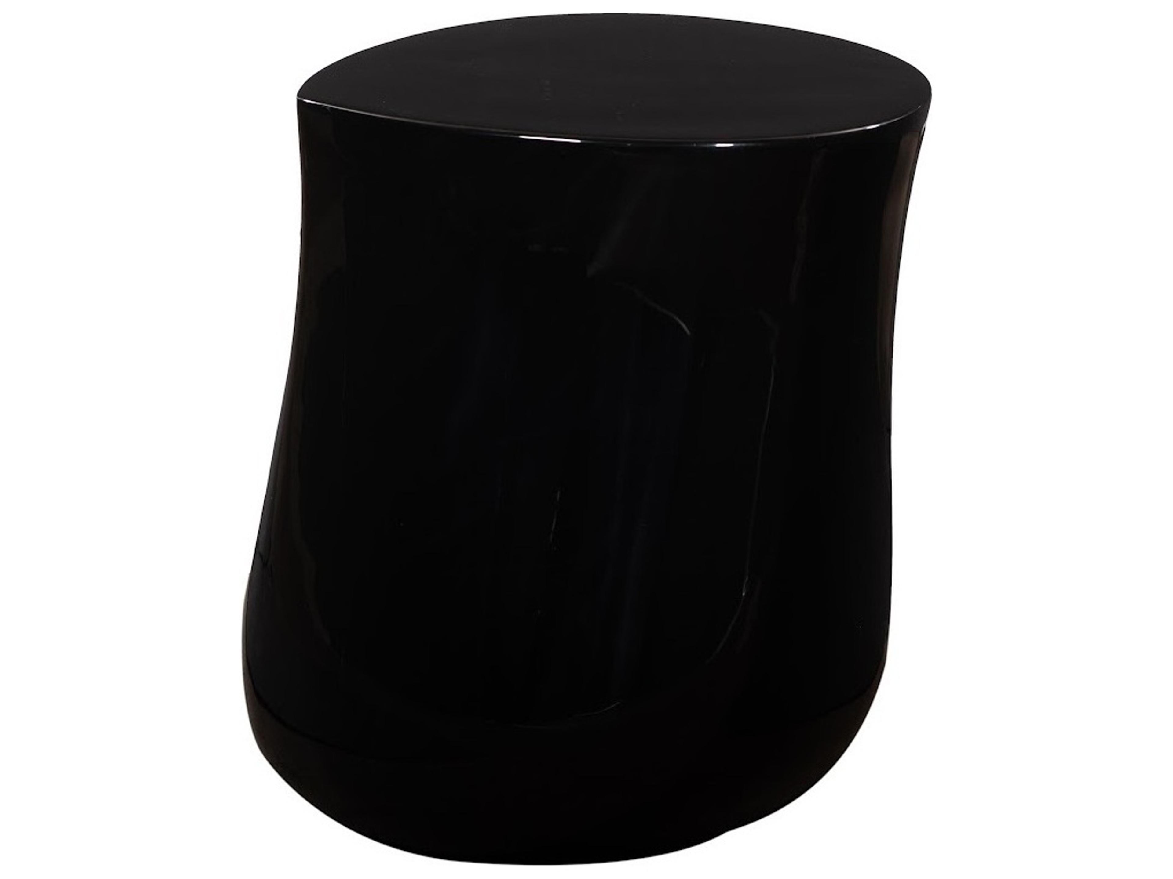 Round Resin Black Gel Coat End Table