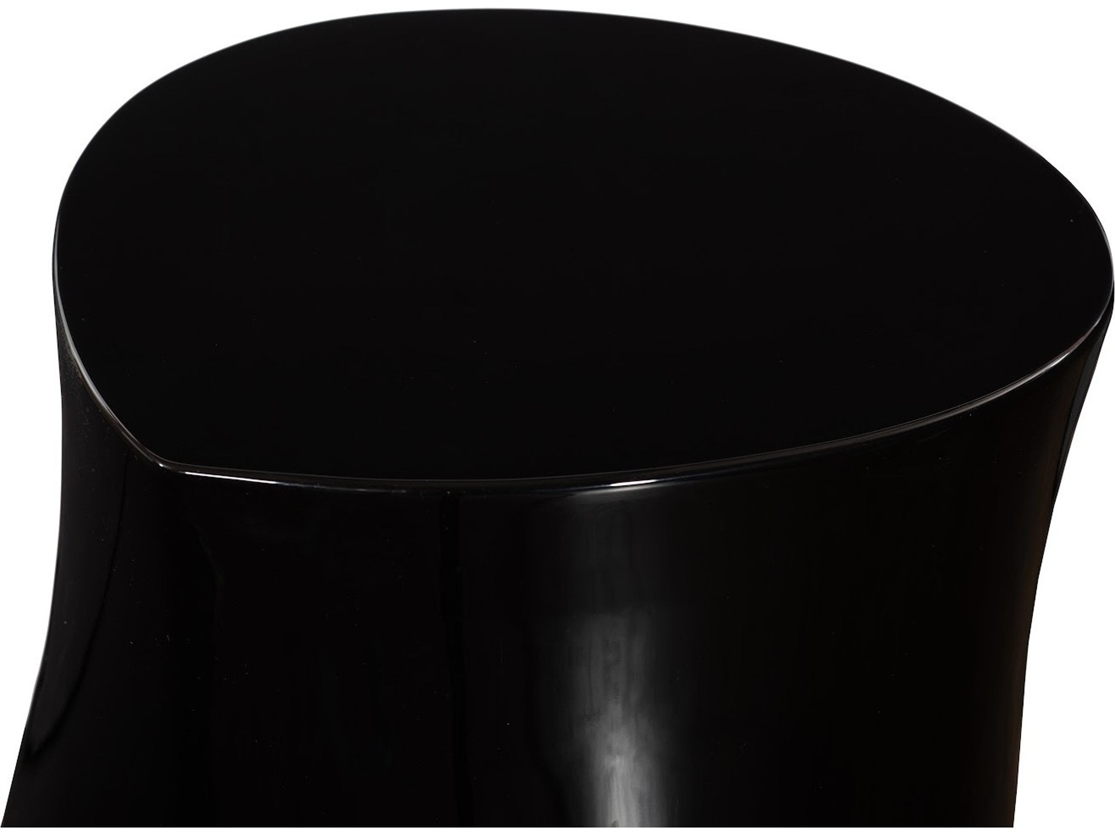 Phillips Collection Round Resin Black Gel Coat End Table