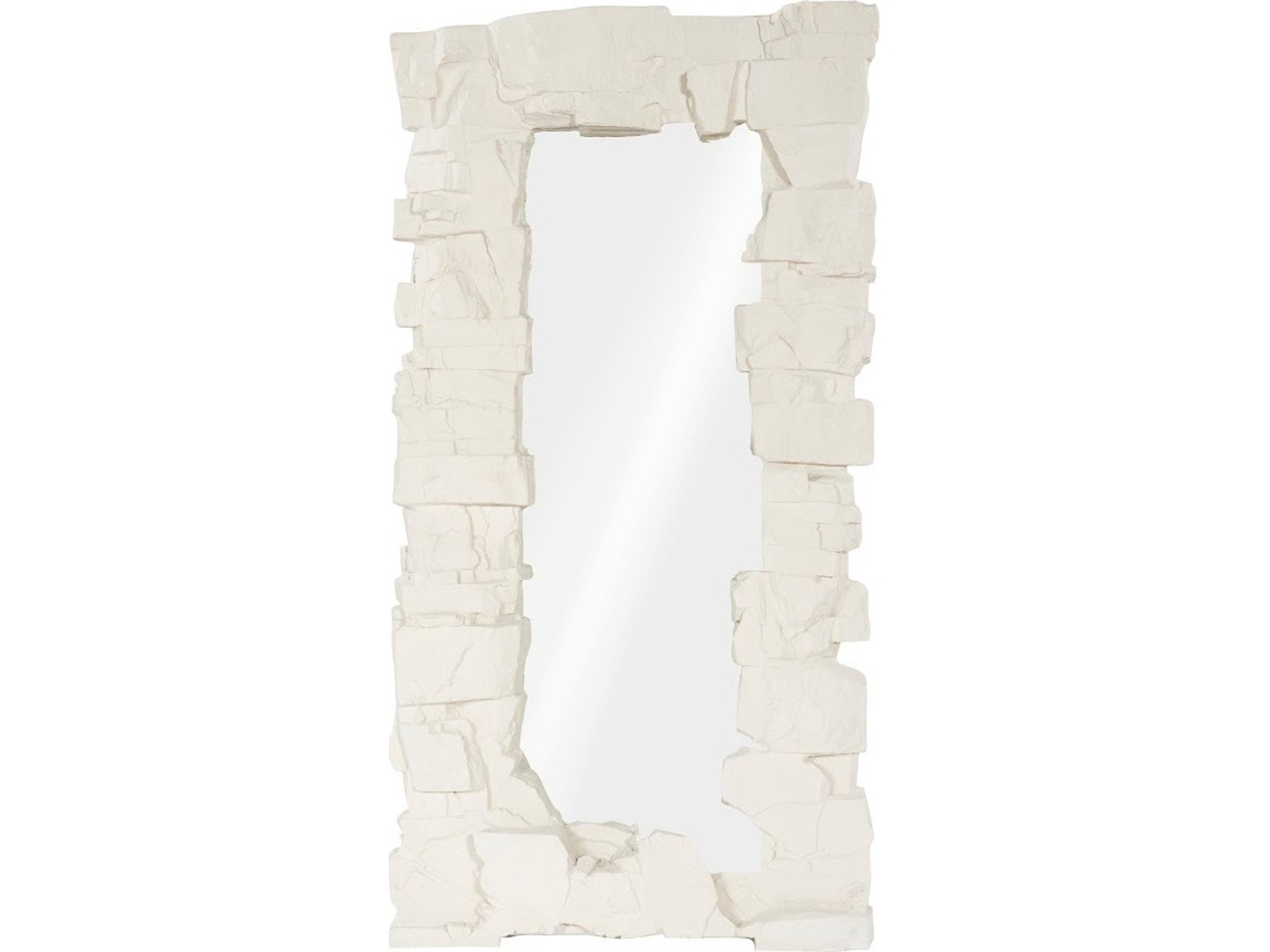 Rocky Ridge Dress White Stone Wall Mirror Rectangular