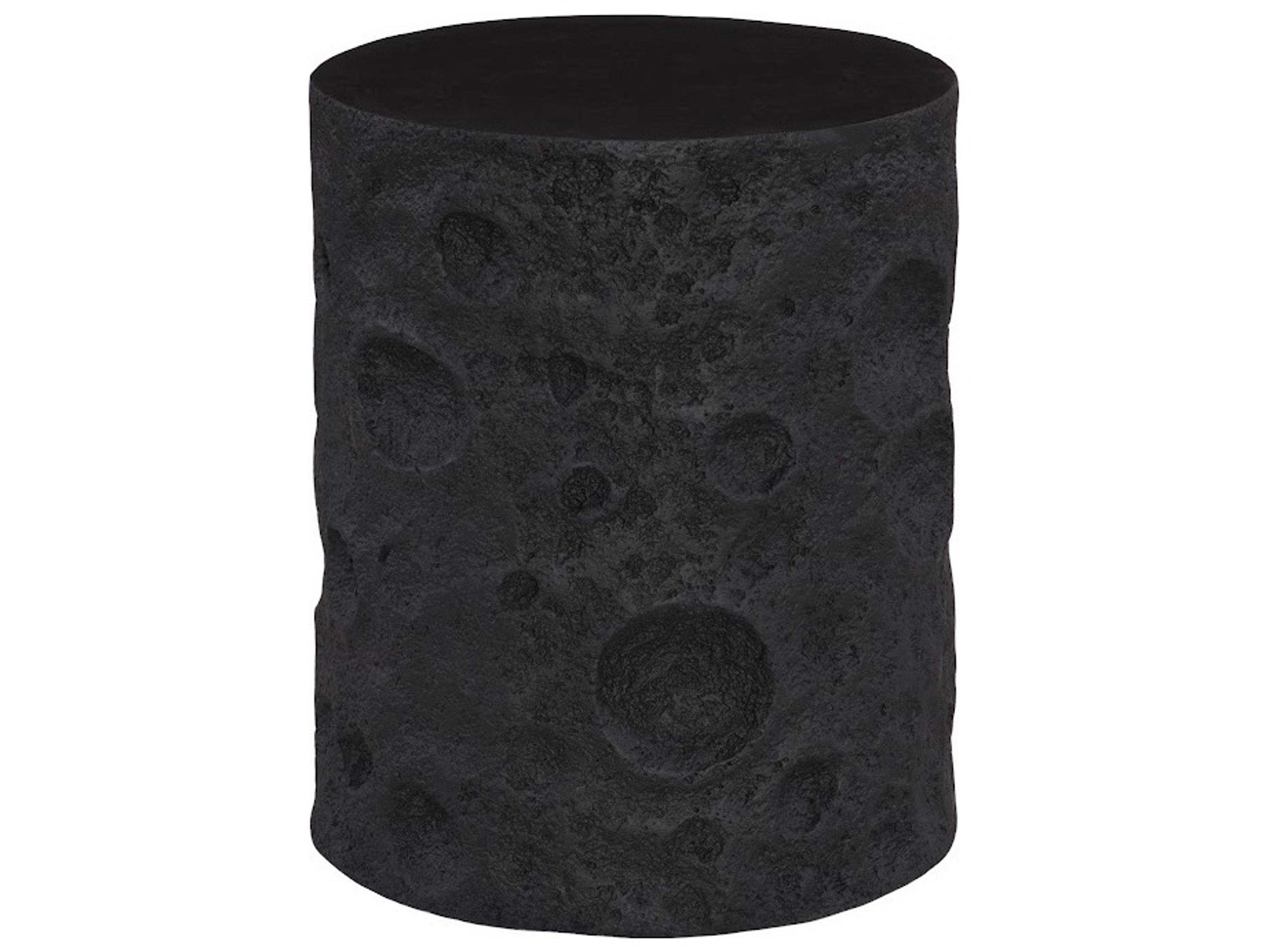 Round Resin Black Stone End Table