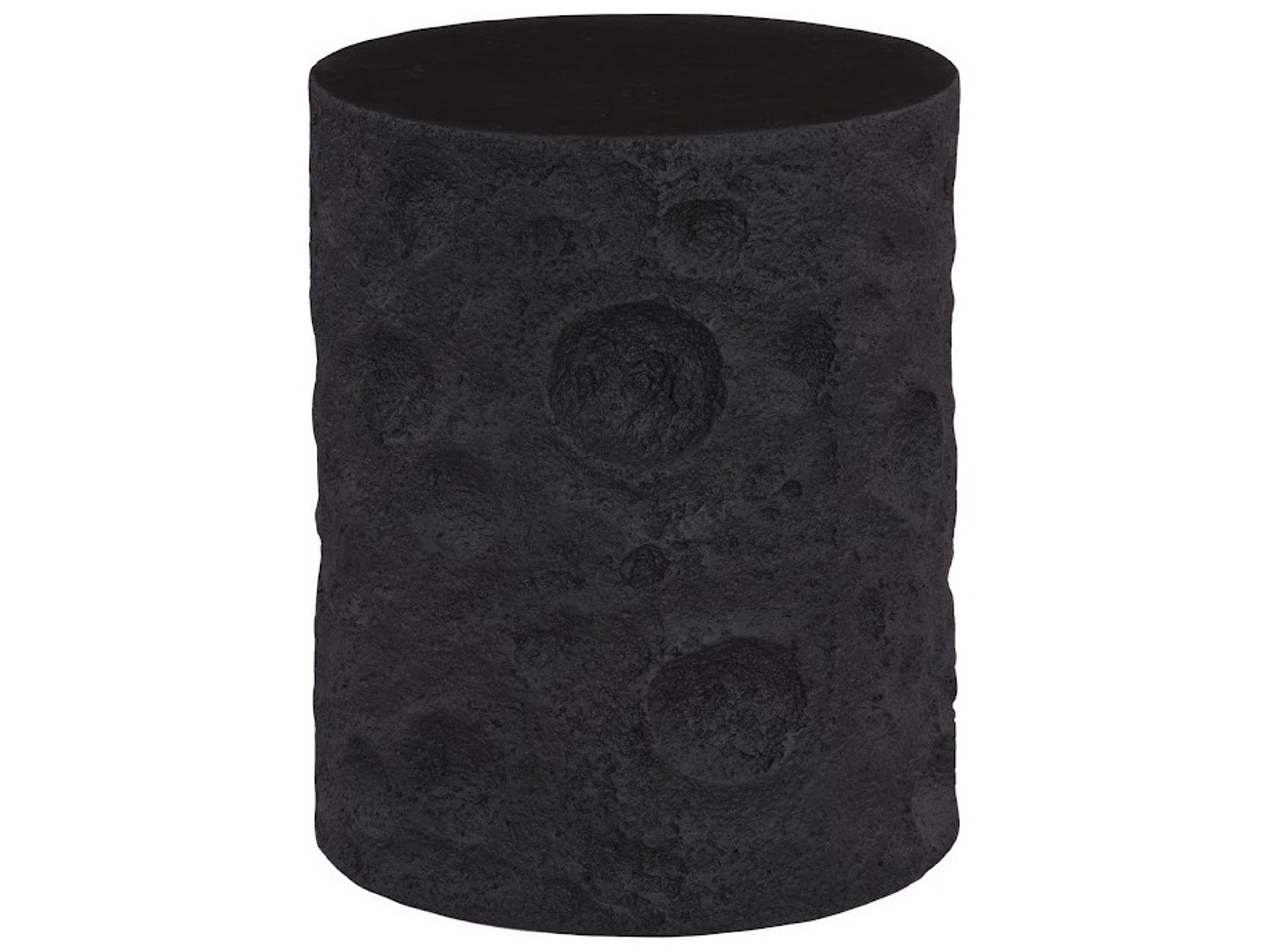 Phillips Collection Round Resin Black Stone End Table