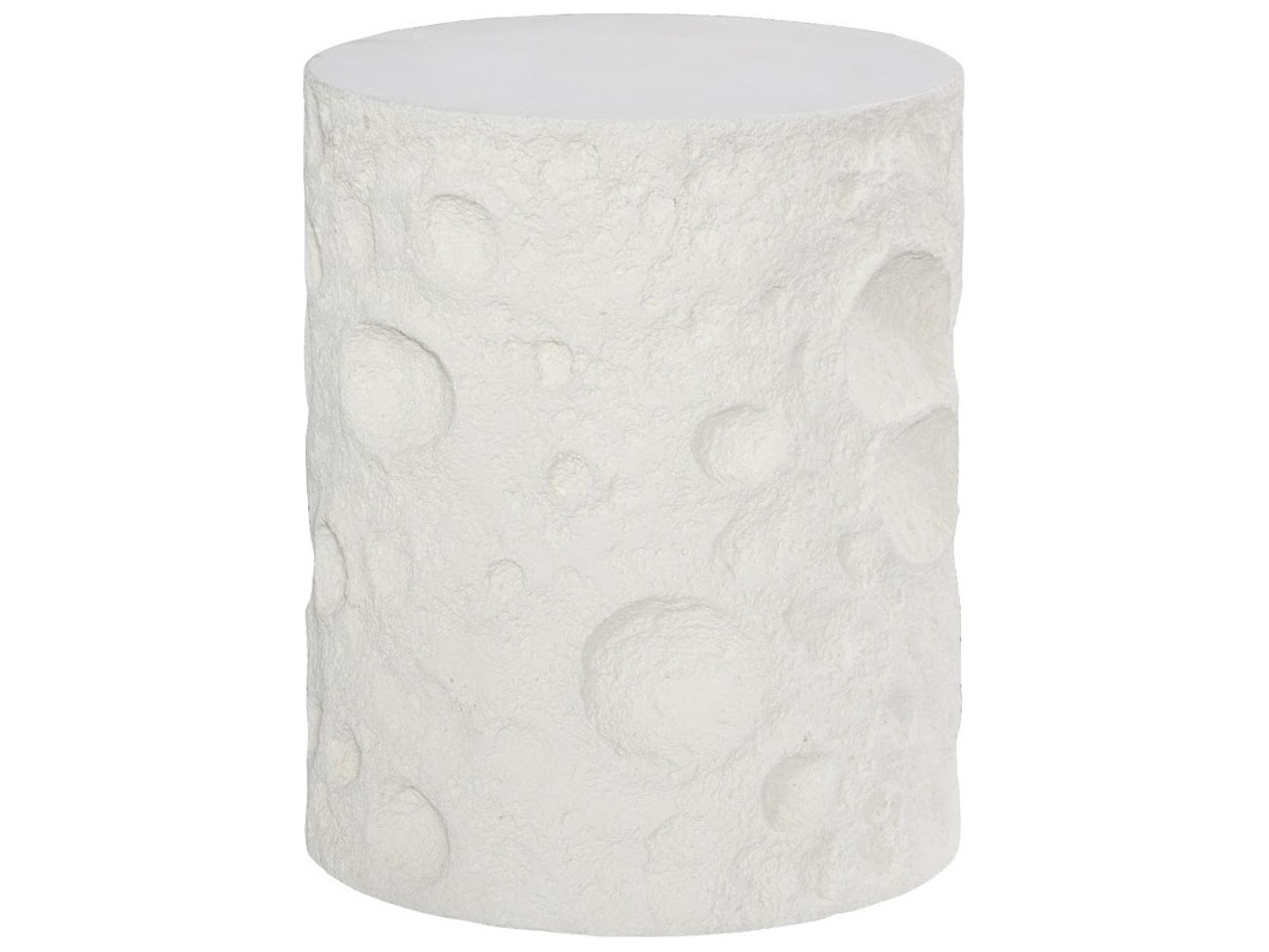 Phillips Collection Round Resin White Stone End Table