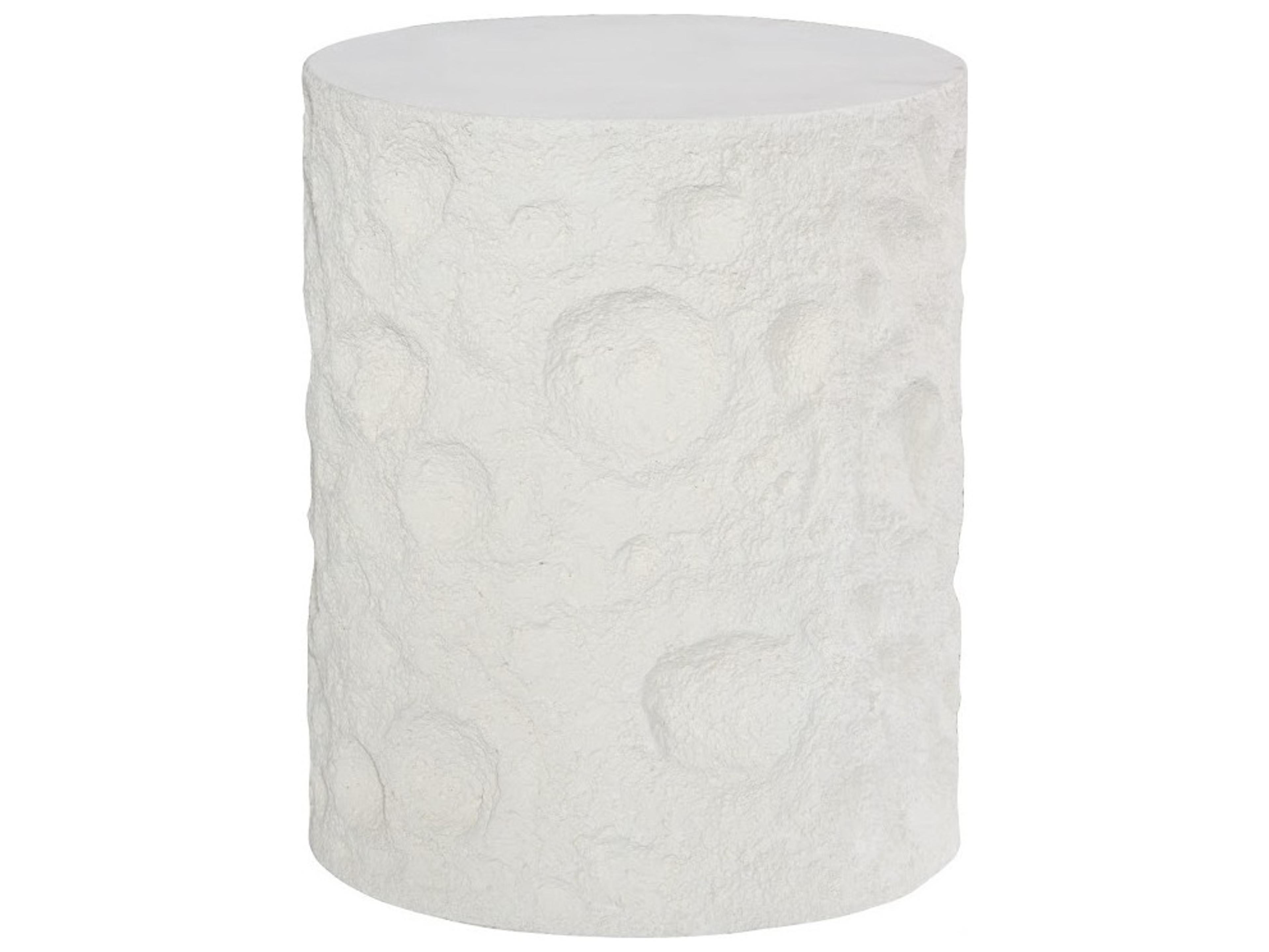 Phillips Collection Round Resin White Stone End Table