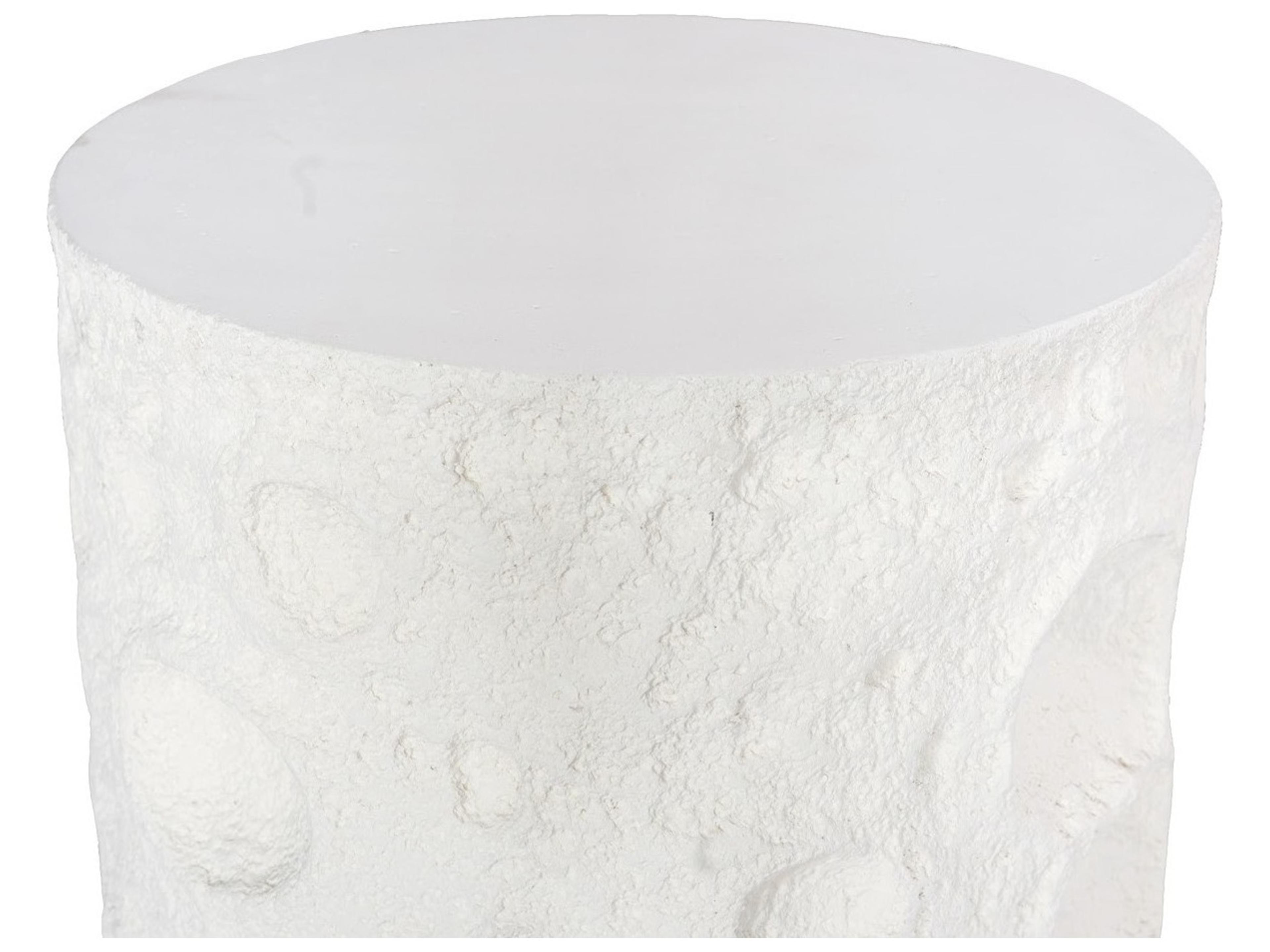 Phillips Collection Round Resin White Stone End Table