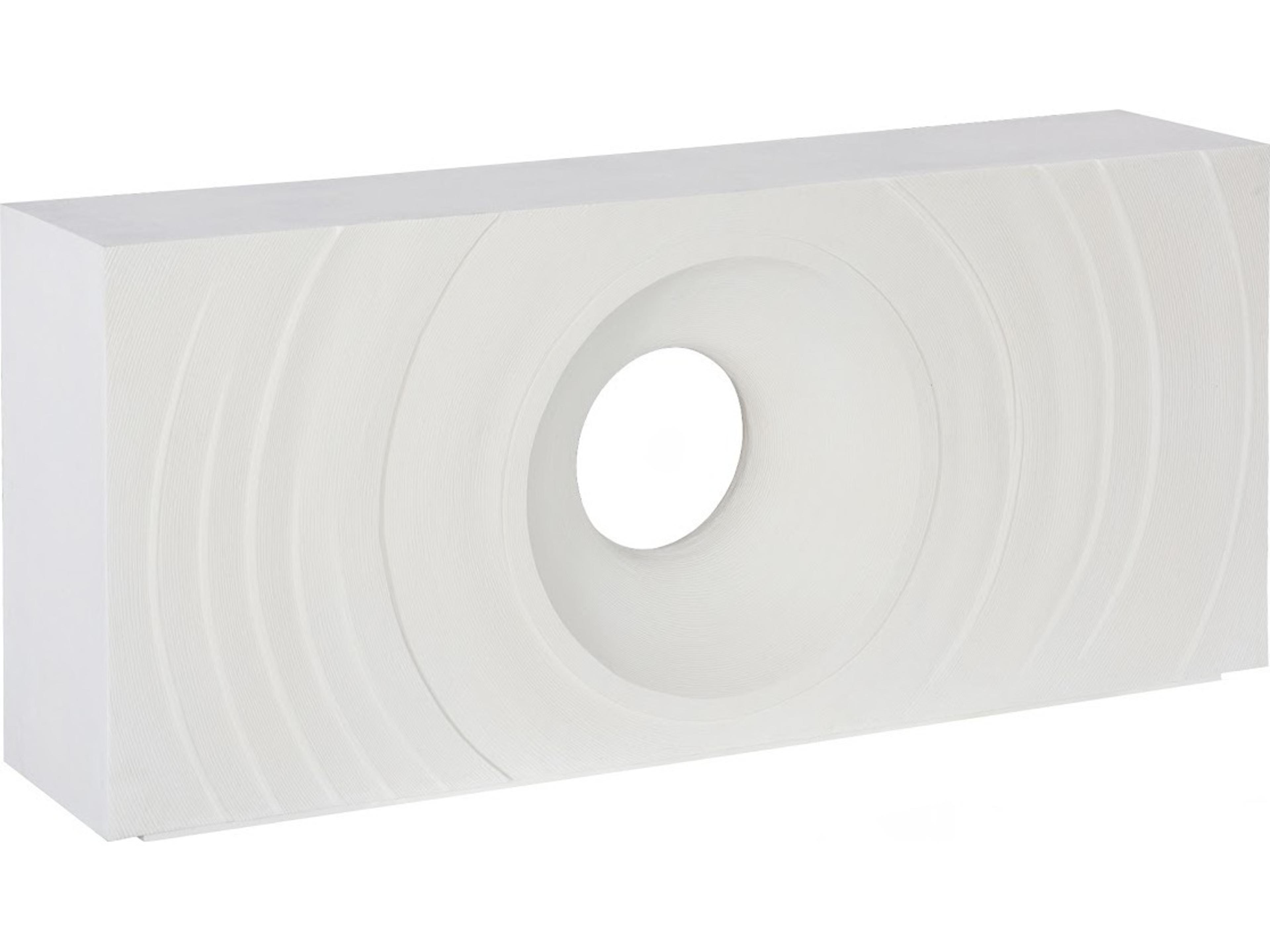 Rectangular Resin Off White Stone Console Table