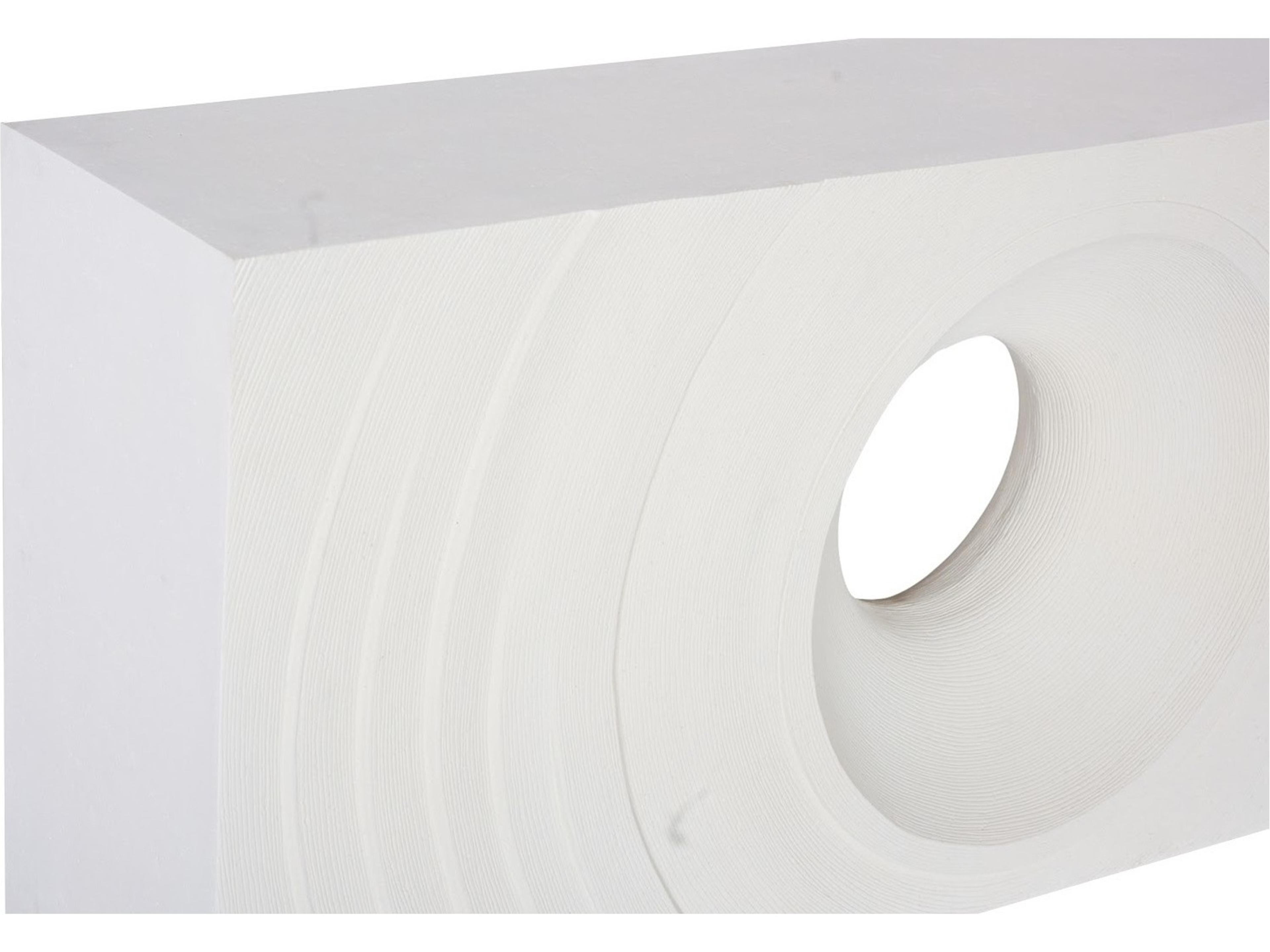 Phillips Collection Rectangular Resin Off White Stone Console Table