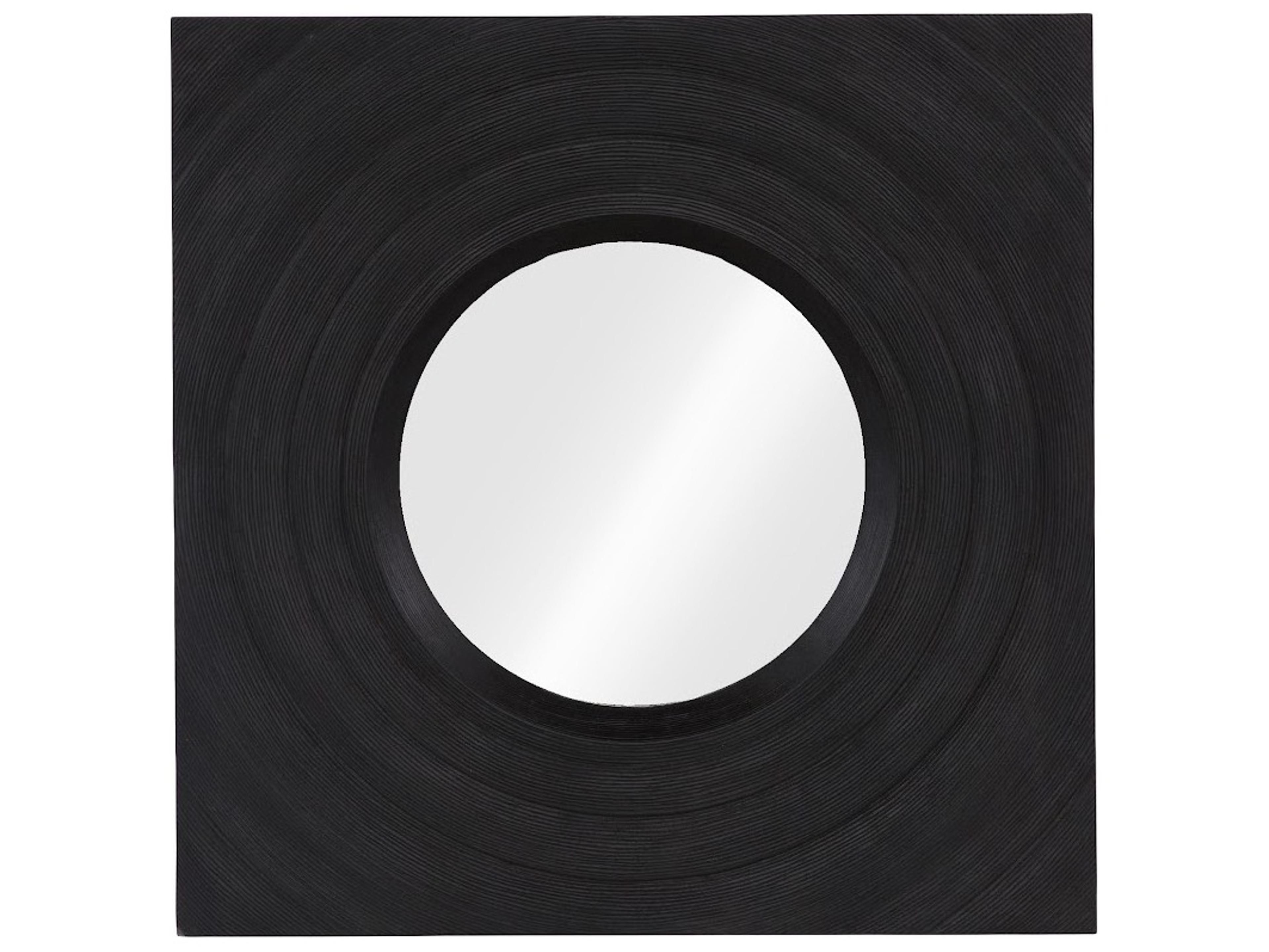 Black Stone Wall Mirror Square