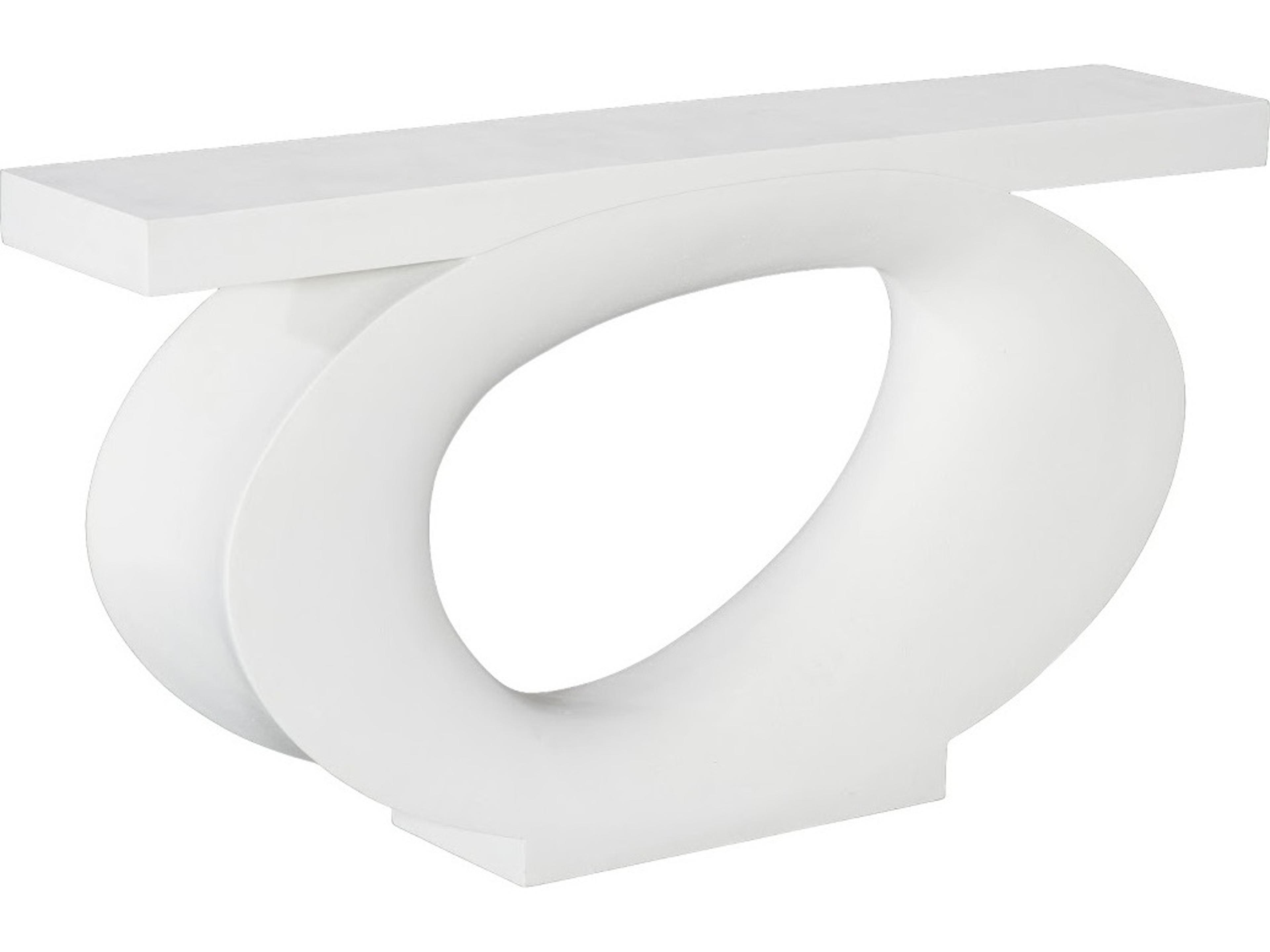 Rectangular Resin White Console Table