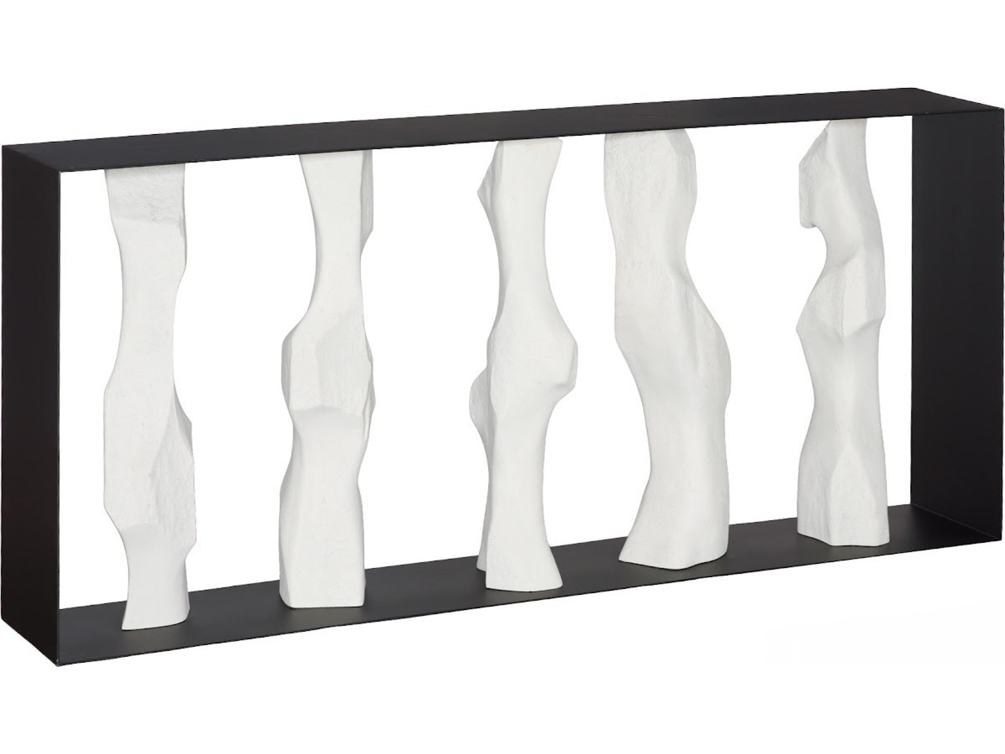 Phillips Collection Rectangular Black Off White Metal Console Table