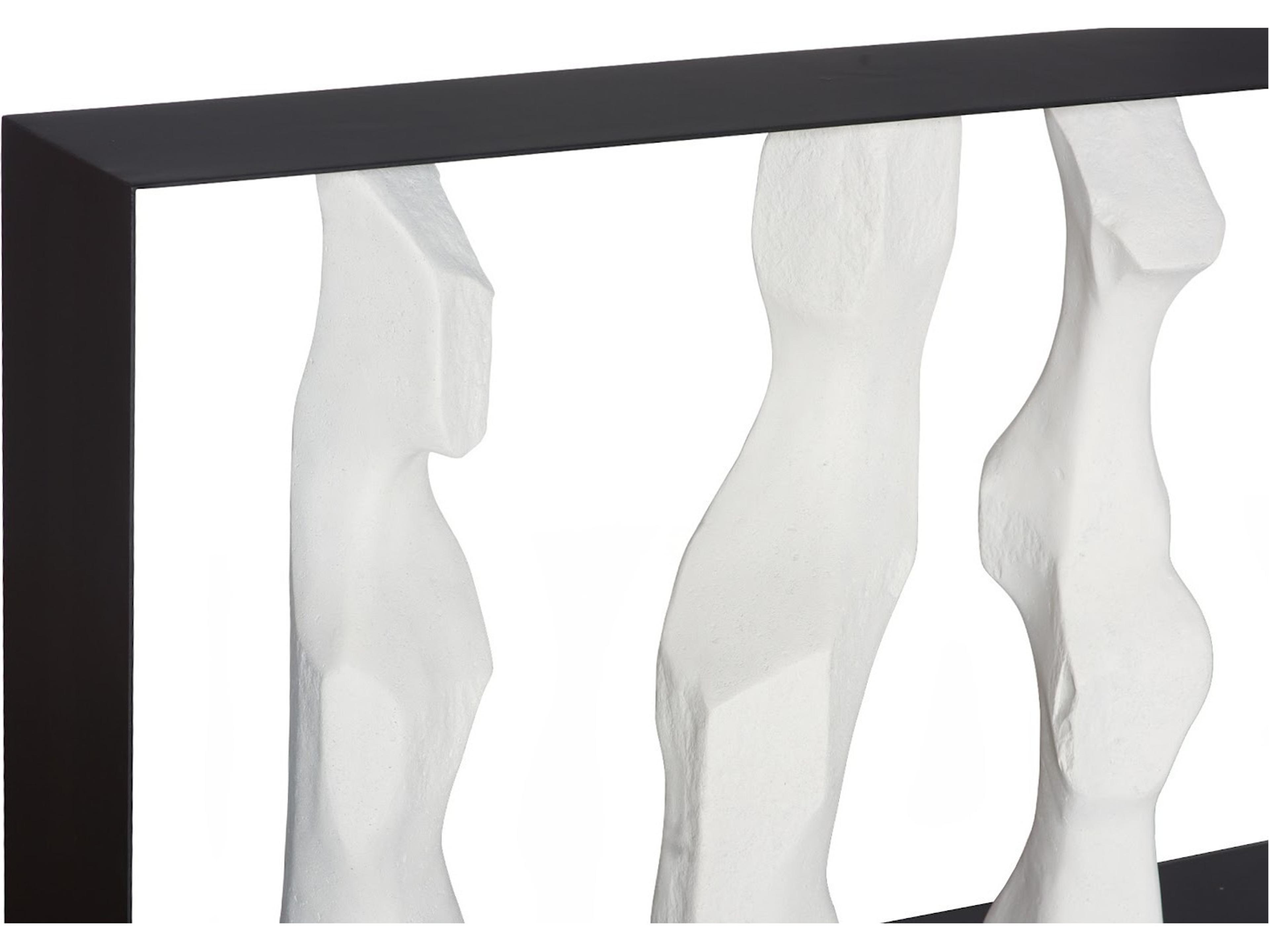 Phillips Collection Rectangular Black Off White Metal Console Table