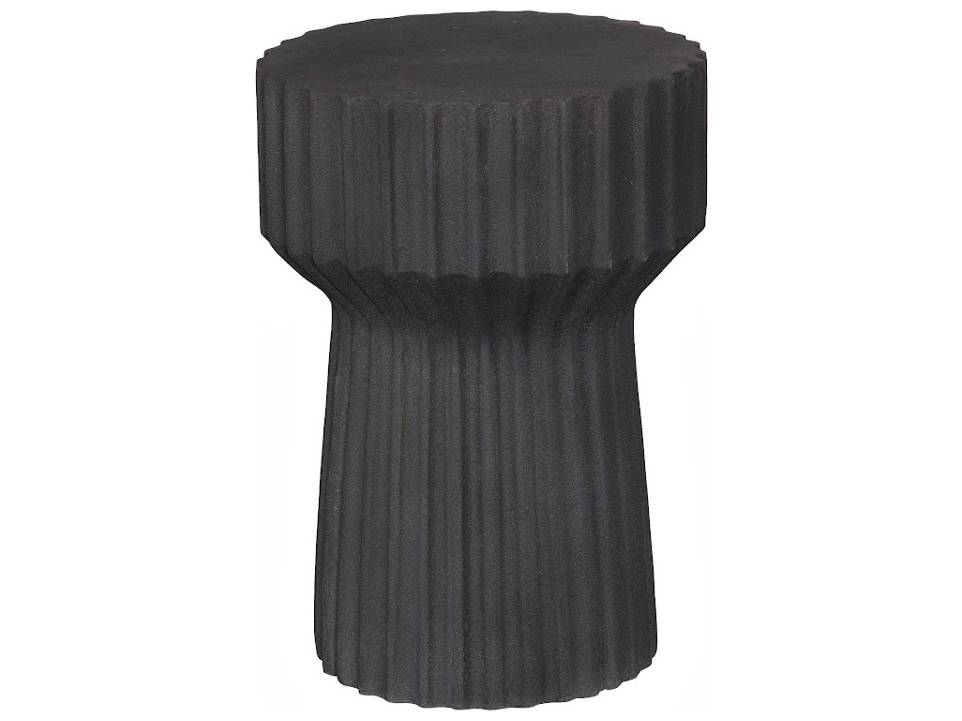 Round Resin Gray End Table