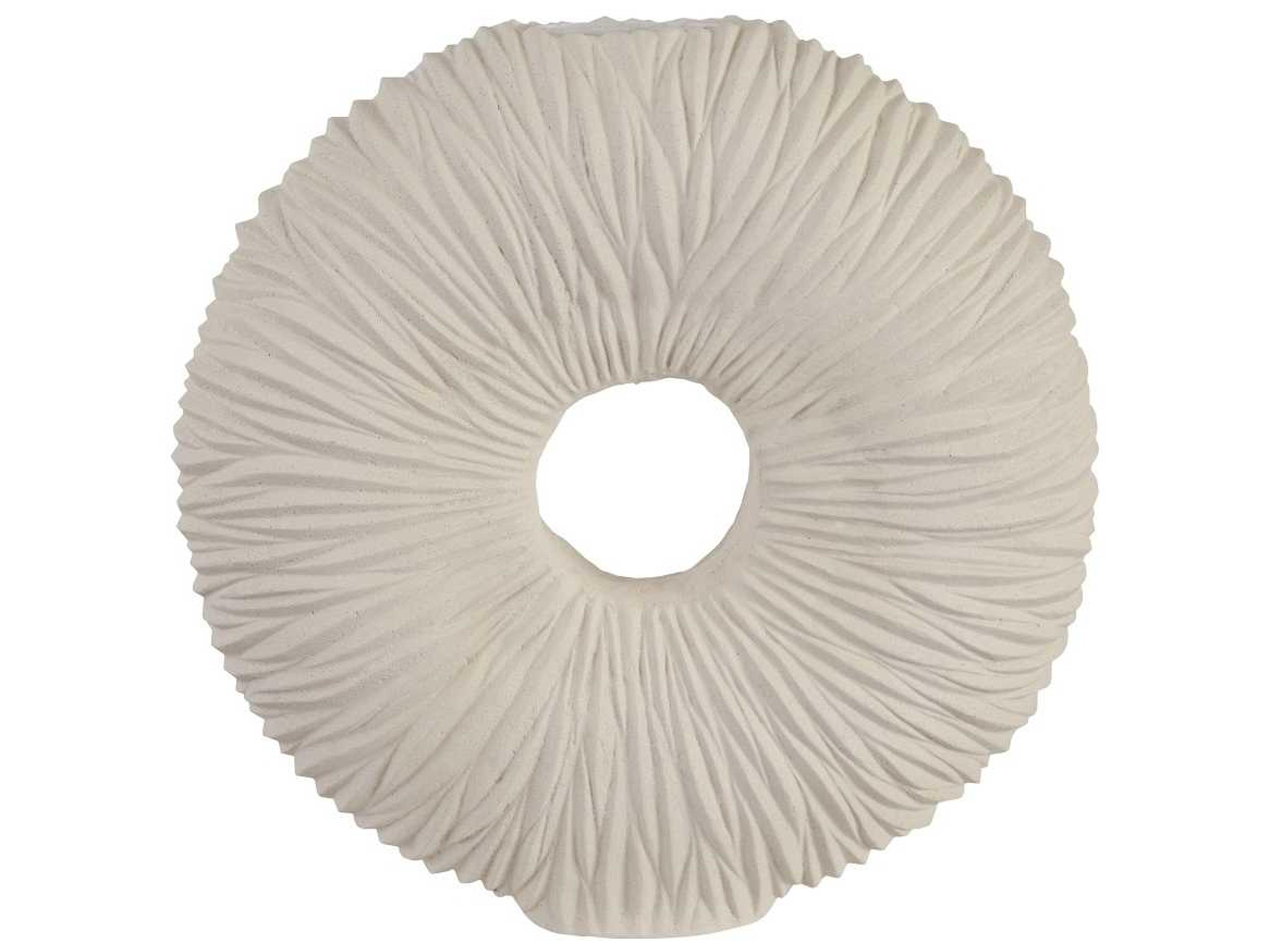 Phillips Collection Stone Cast / Off White 20" Waves Circle Vase