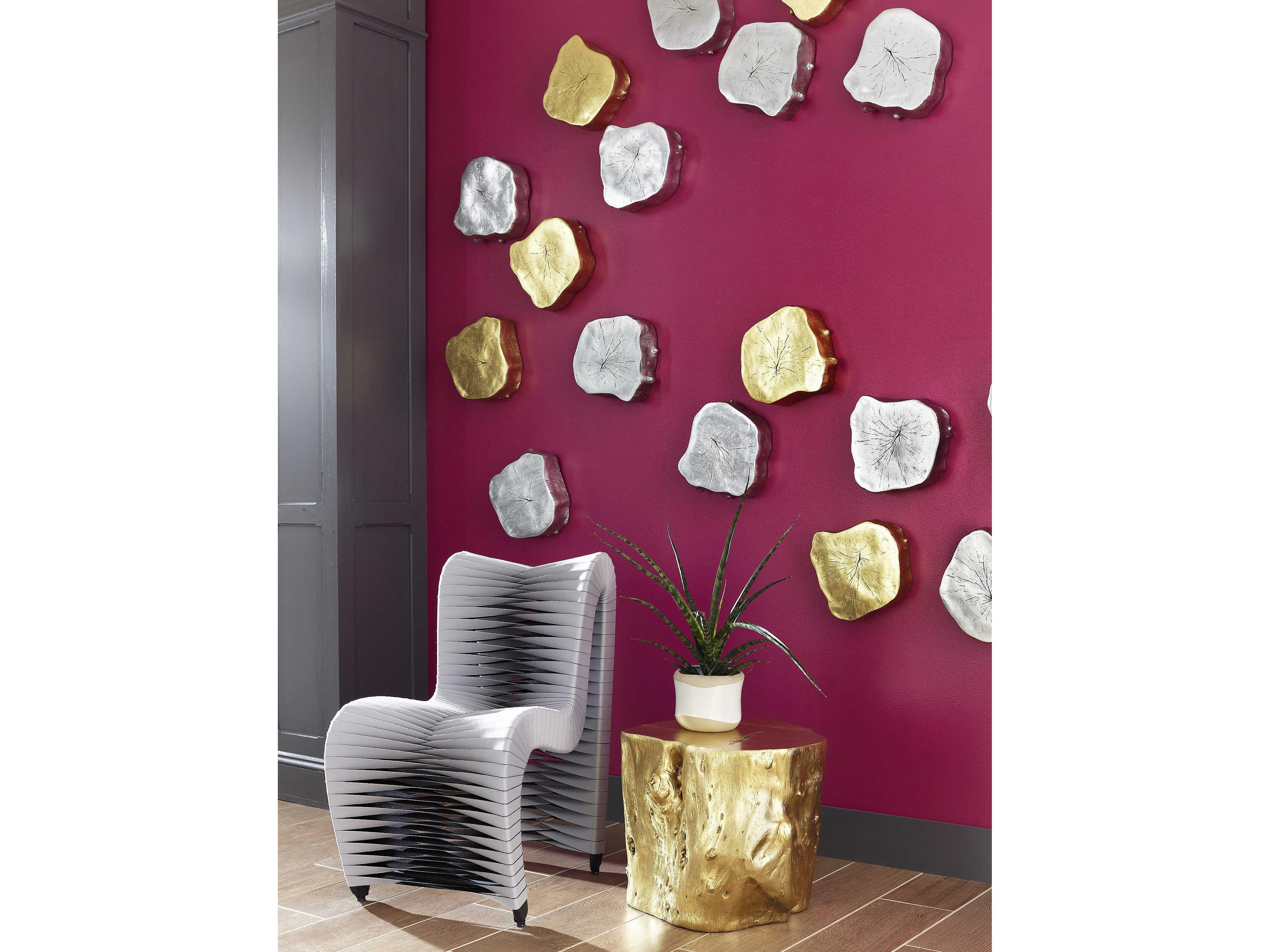 Luxecor Log Gold Leaf Accent Stool