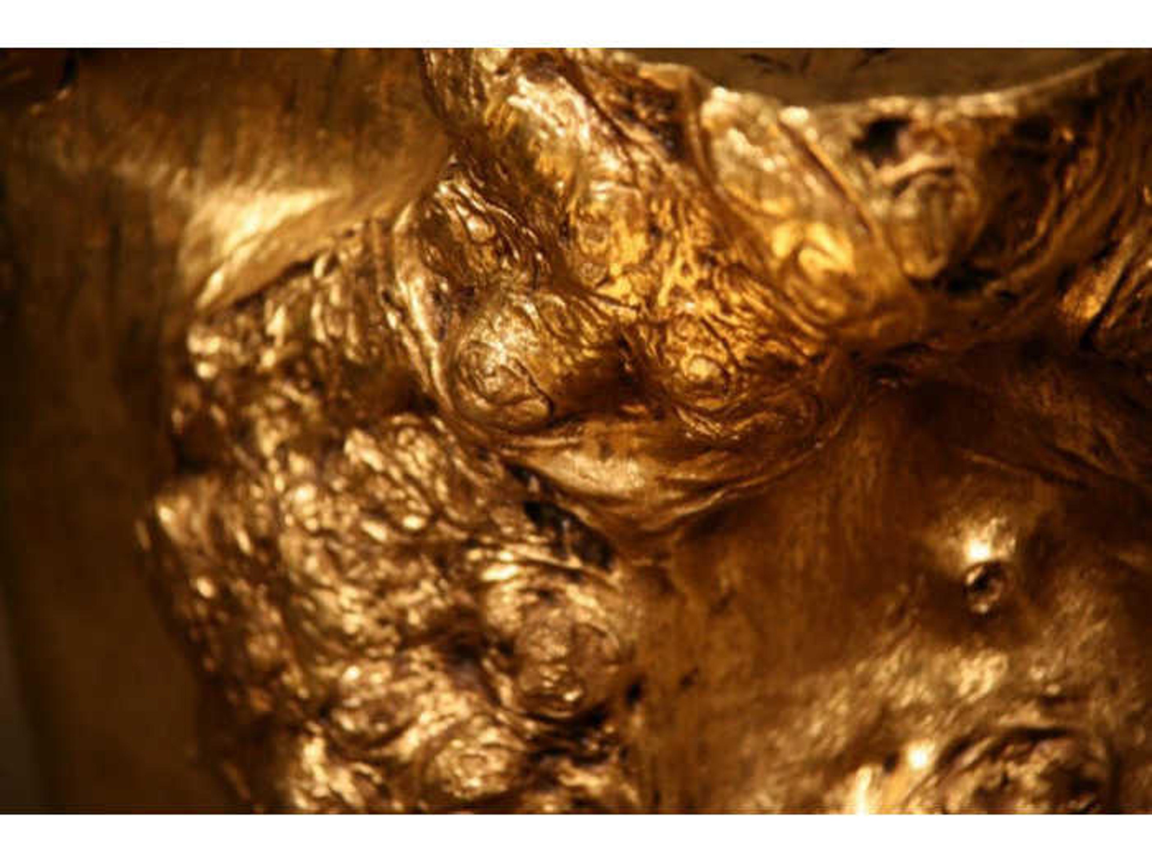 Luxecor Log Round Wood Gold Leaf End Table