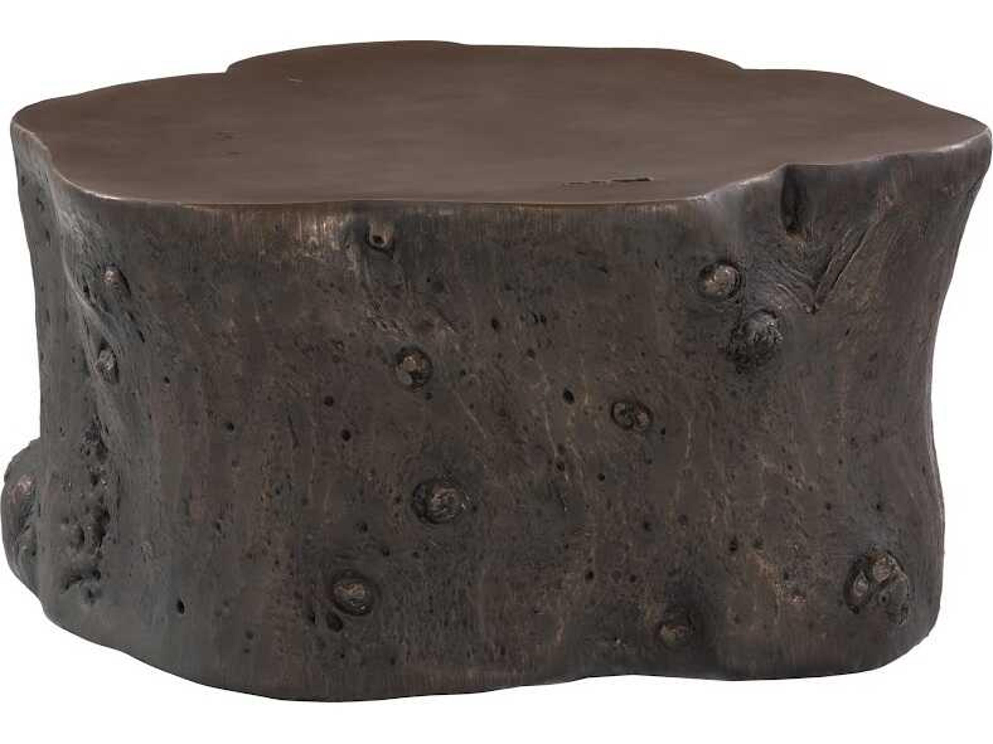 Phillips Collection Log Round Wood Bronze Coffee Table