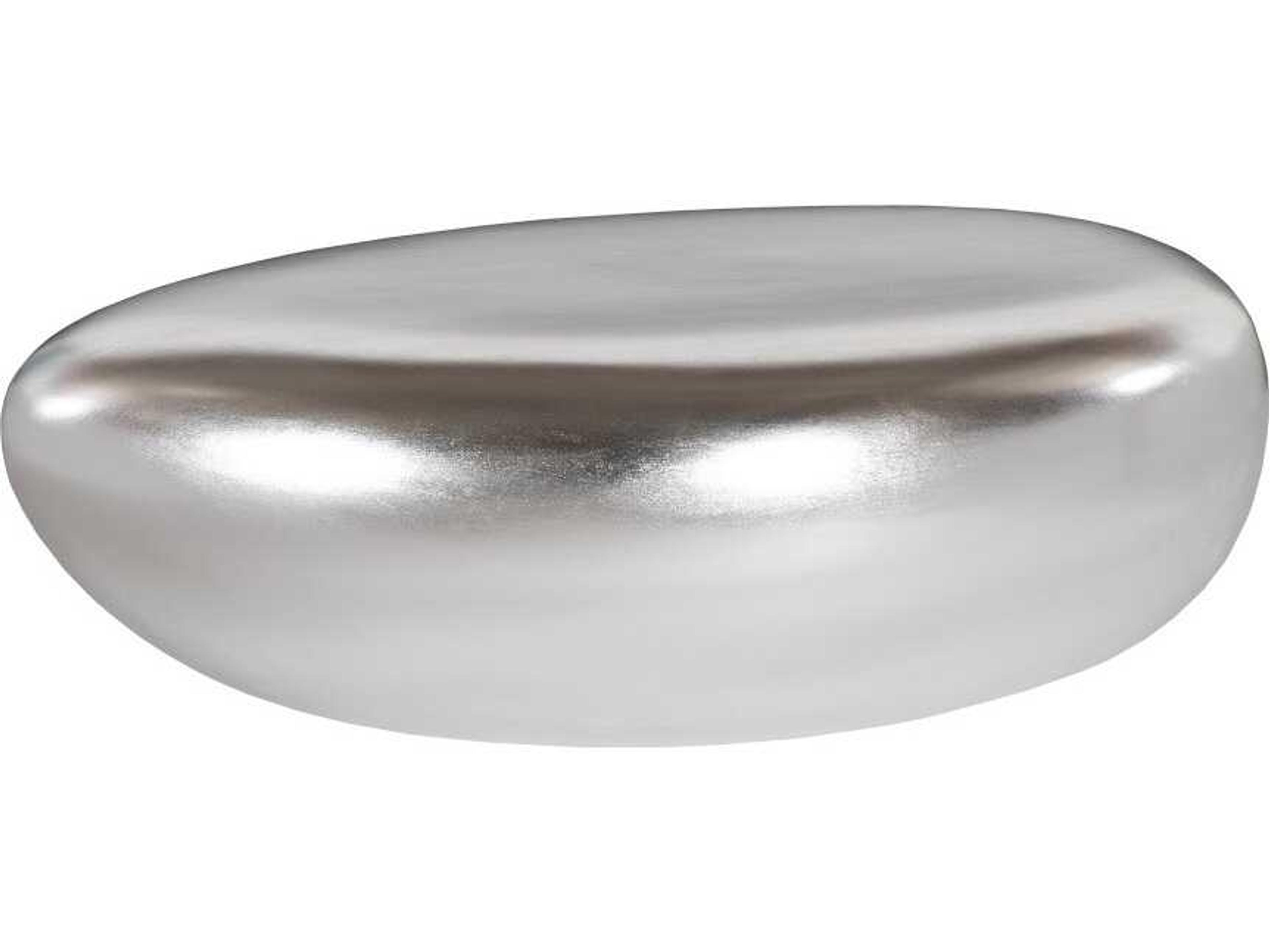 River Stone Coffee Table Small Silver Leaf