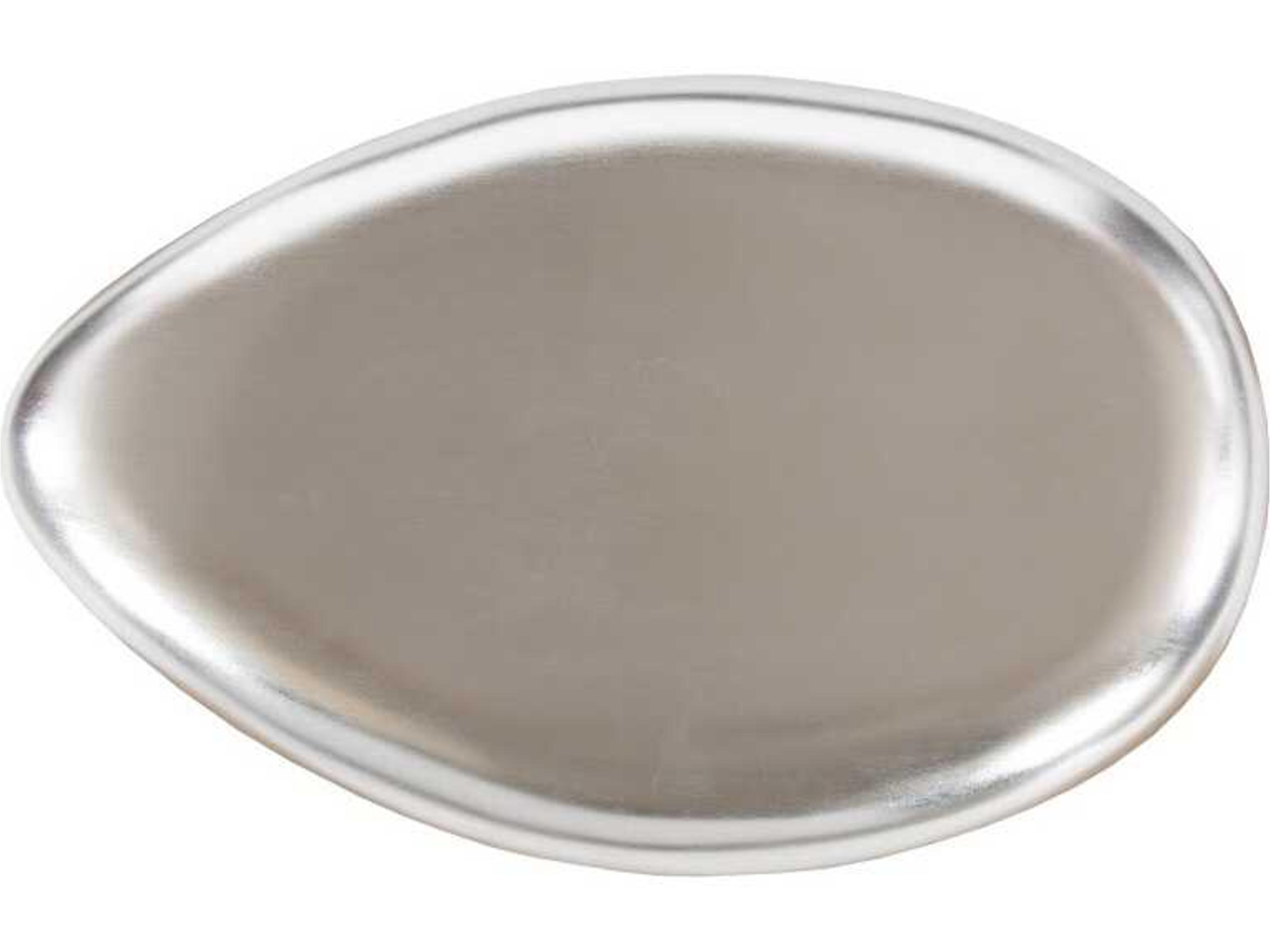 Phillips Collection River Stone Oval Silver Leaf Coffee Table