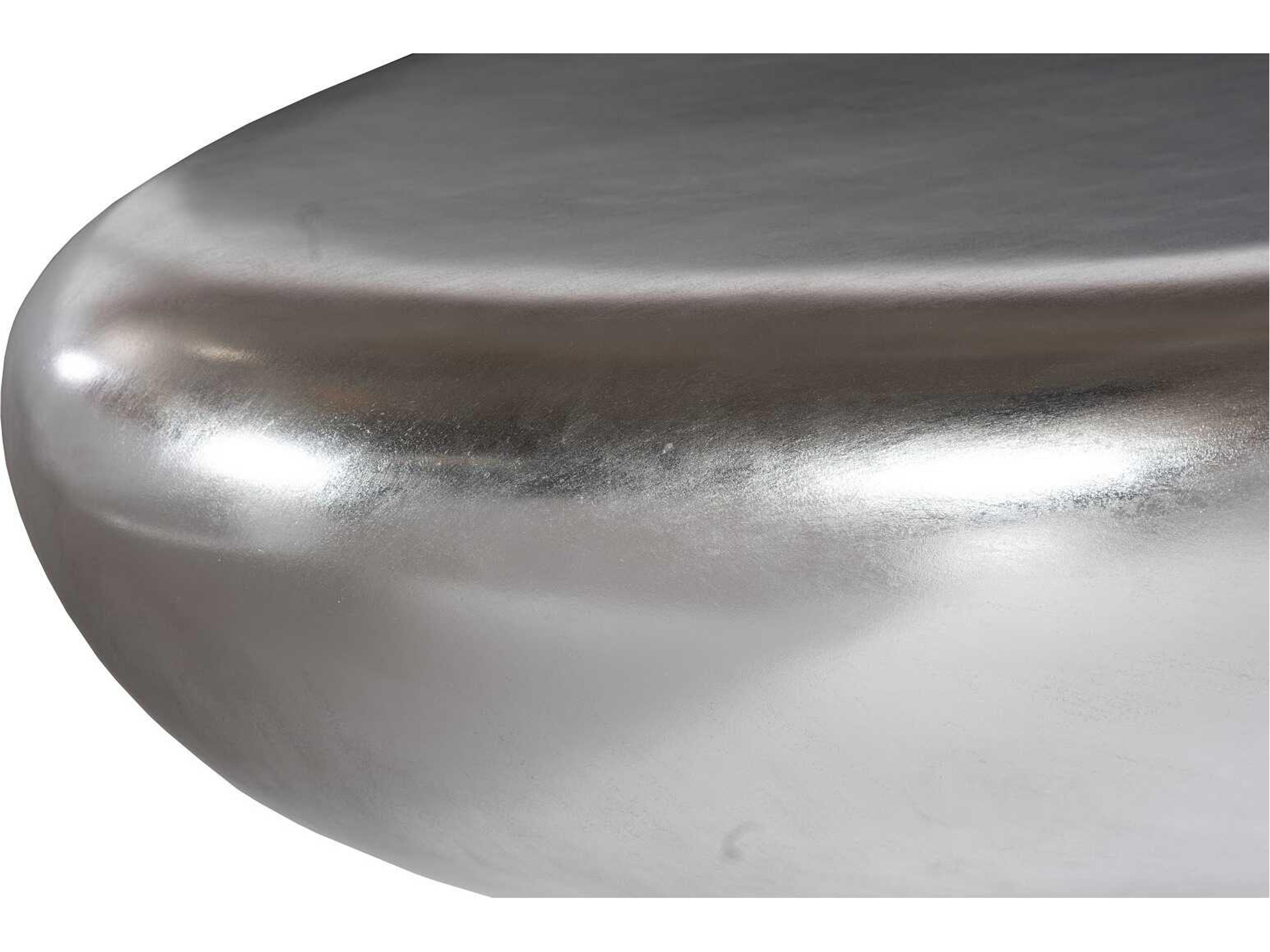 Phillips Collection Oval Resin Silver Leaf Coffee Table