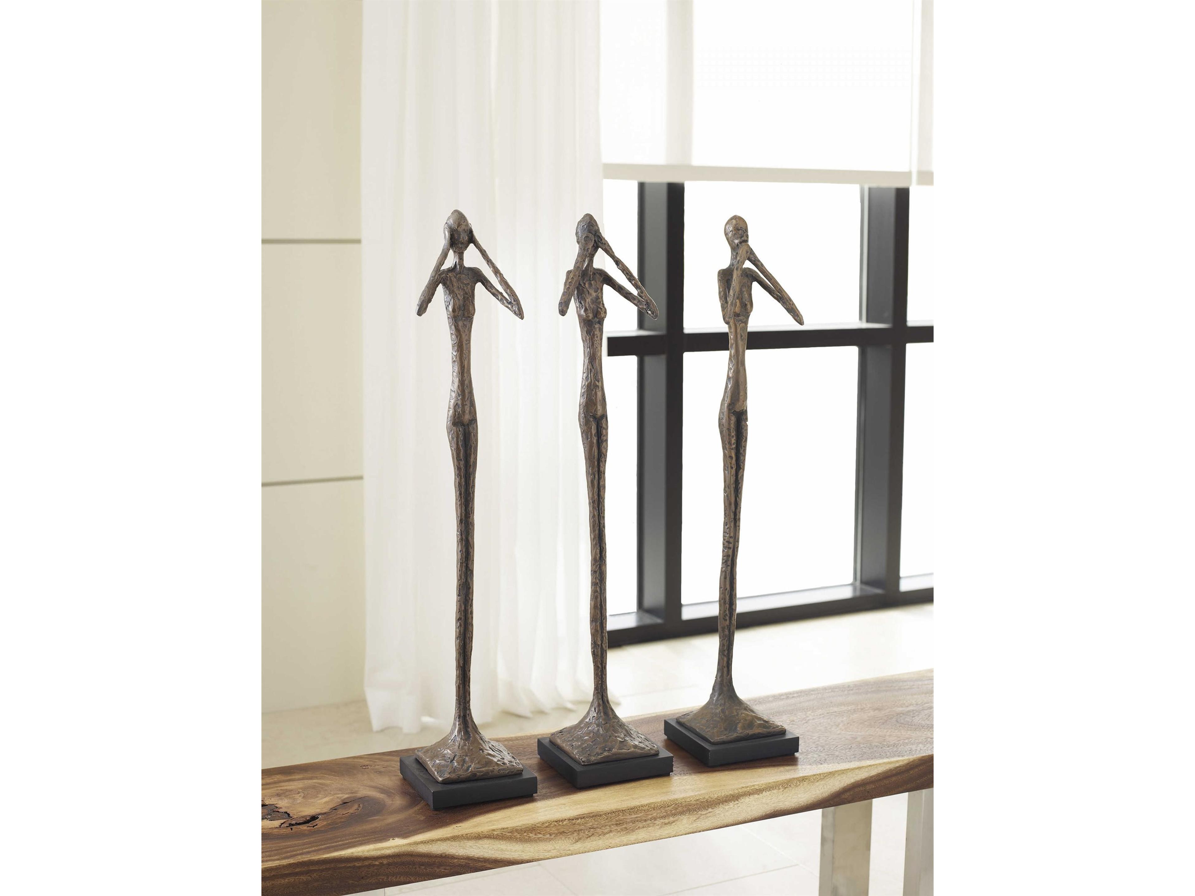 Phillips Collection Bronze See No Evil Skinny Sculpture