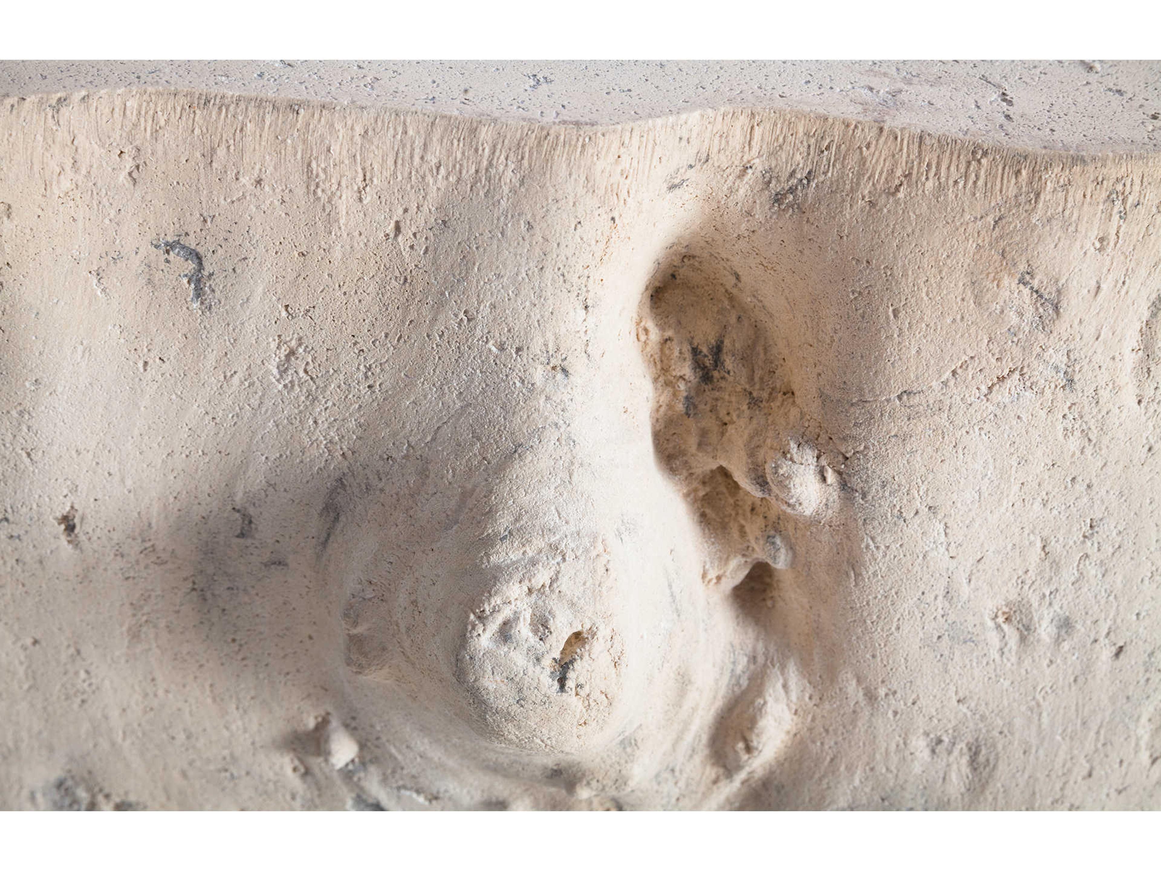 Phillips Collection Log Roman Stone White Accent Stool