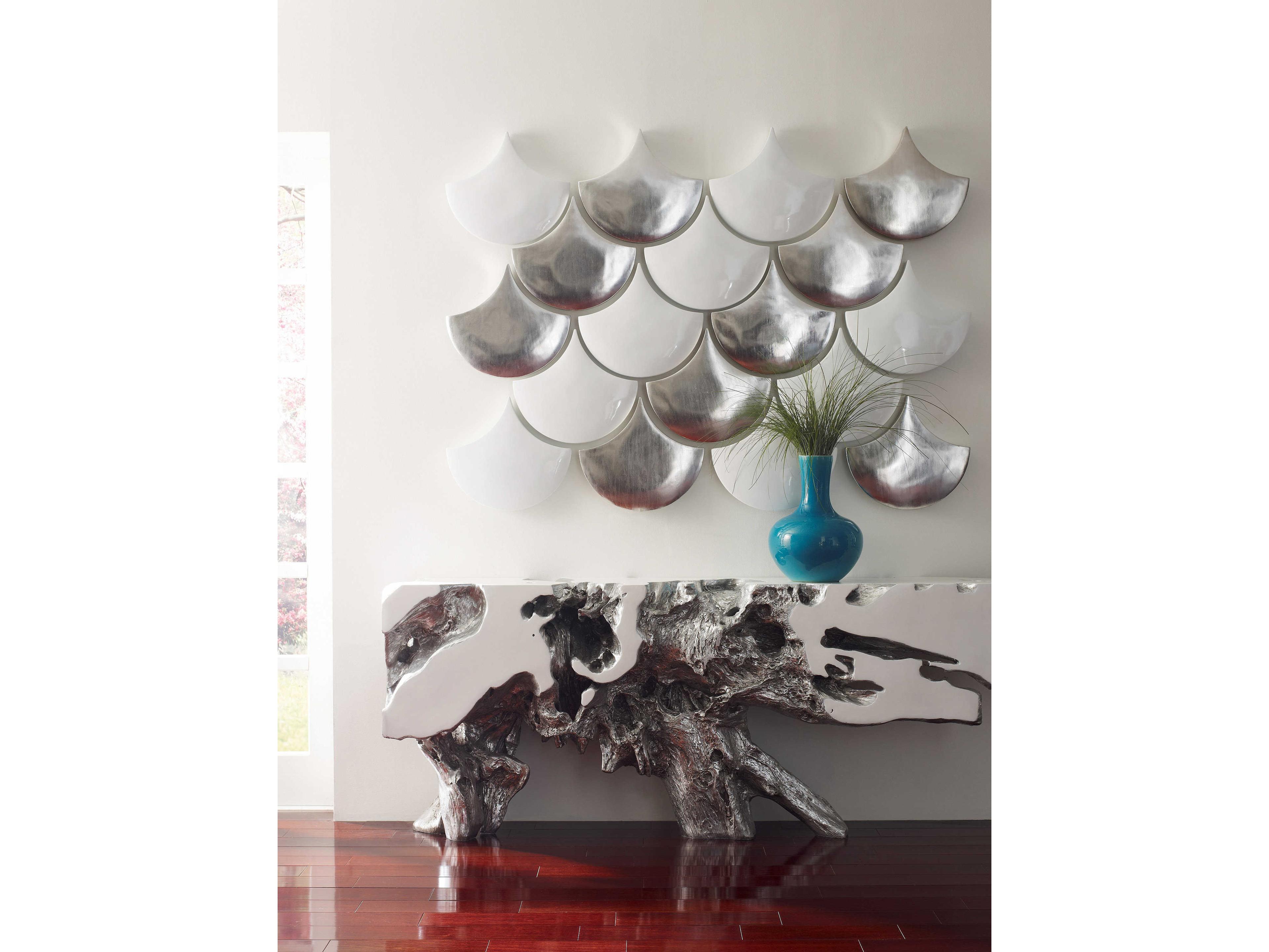 Phillips Collection Cast Naturals Silver Leaf Console Table