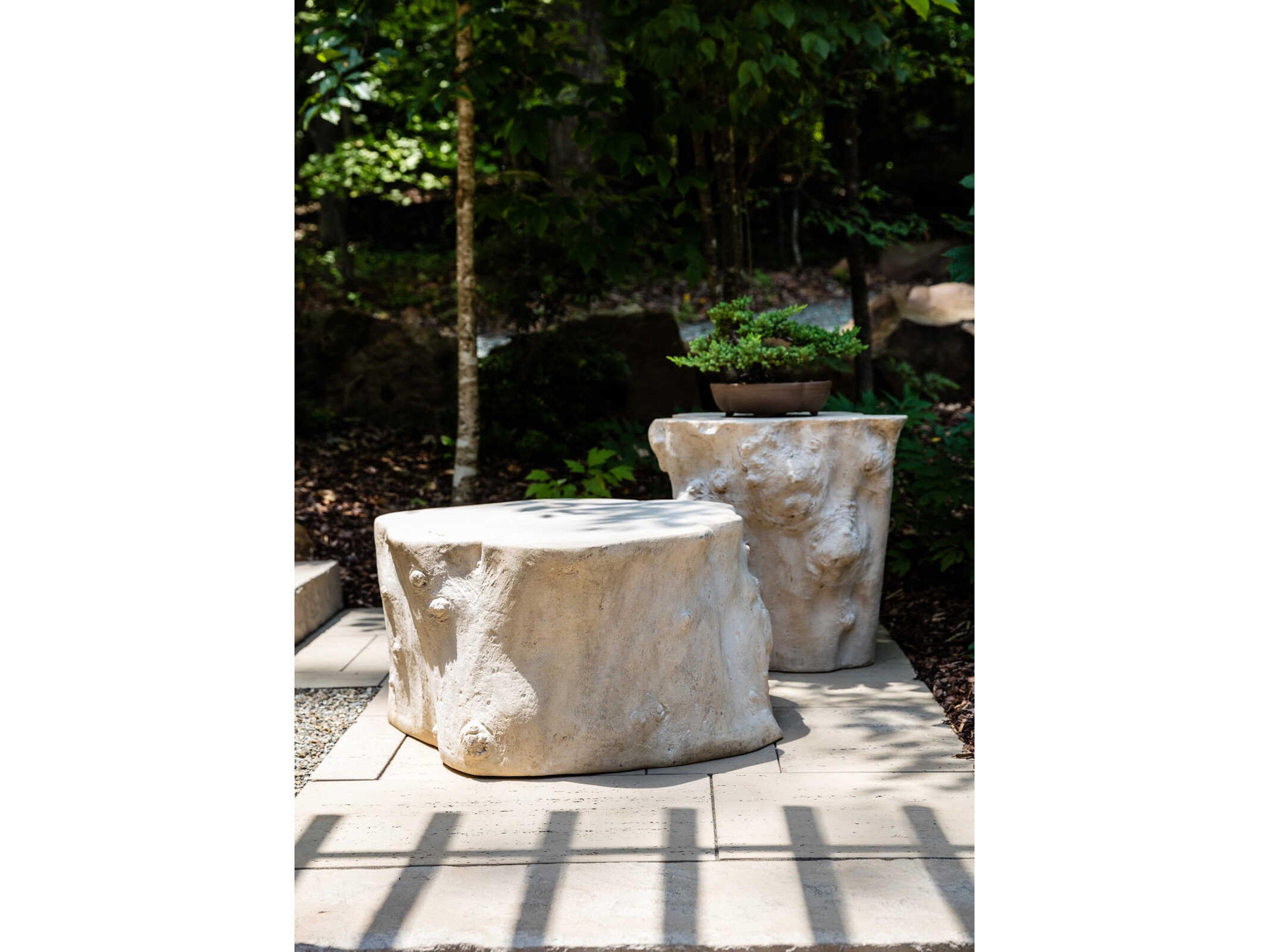 Phillips Collection Log Round Roman Stone Coffee Table