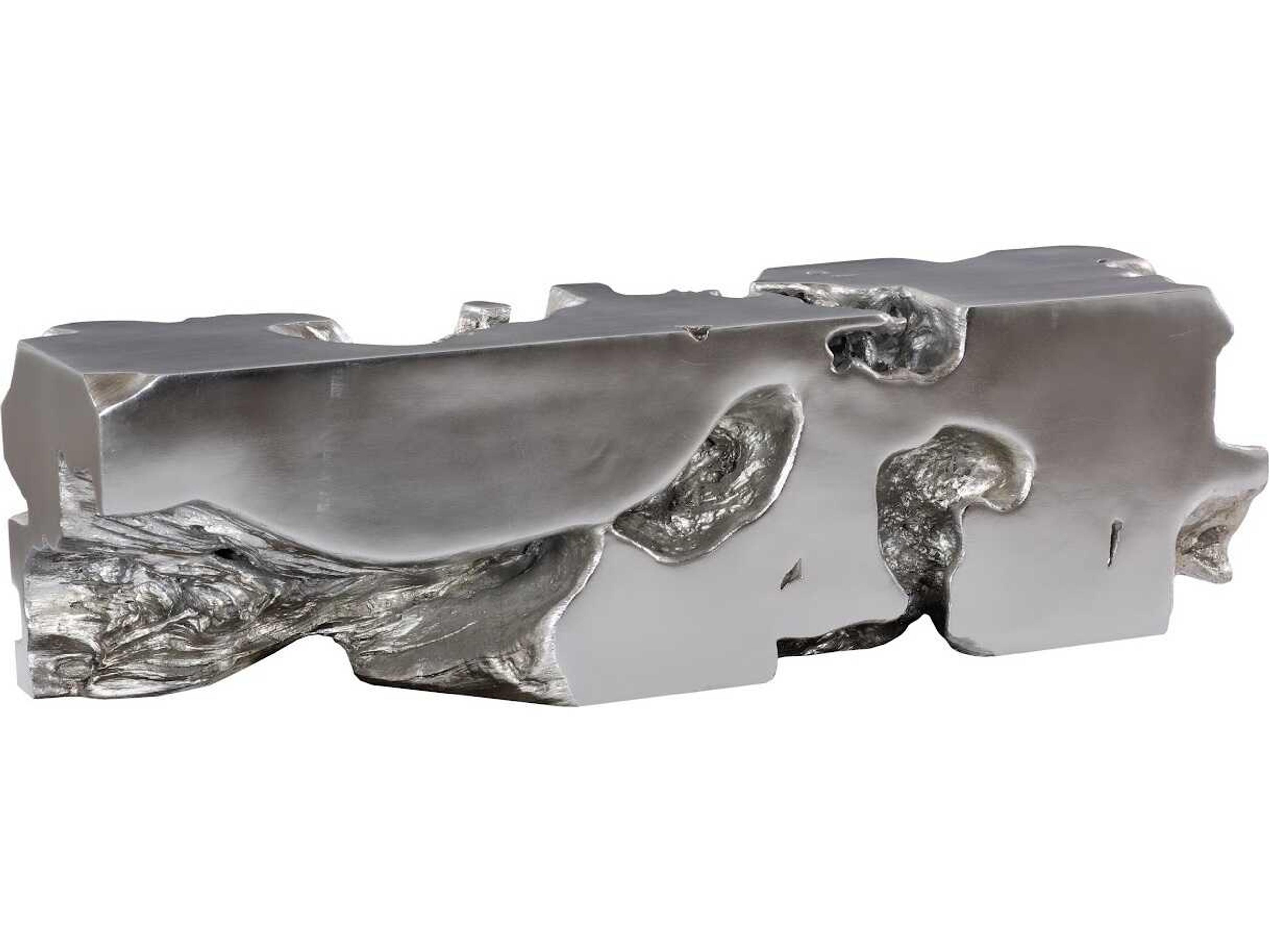 Luxecor Flow Silver Leaf Accent Bench