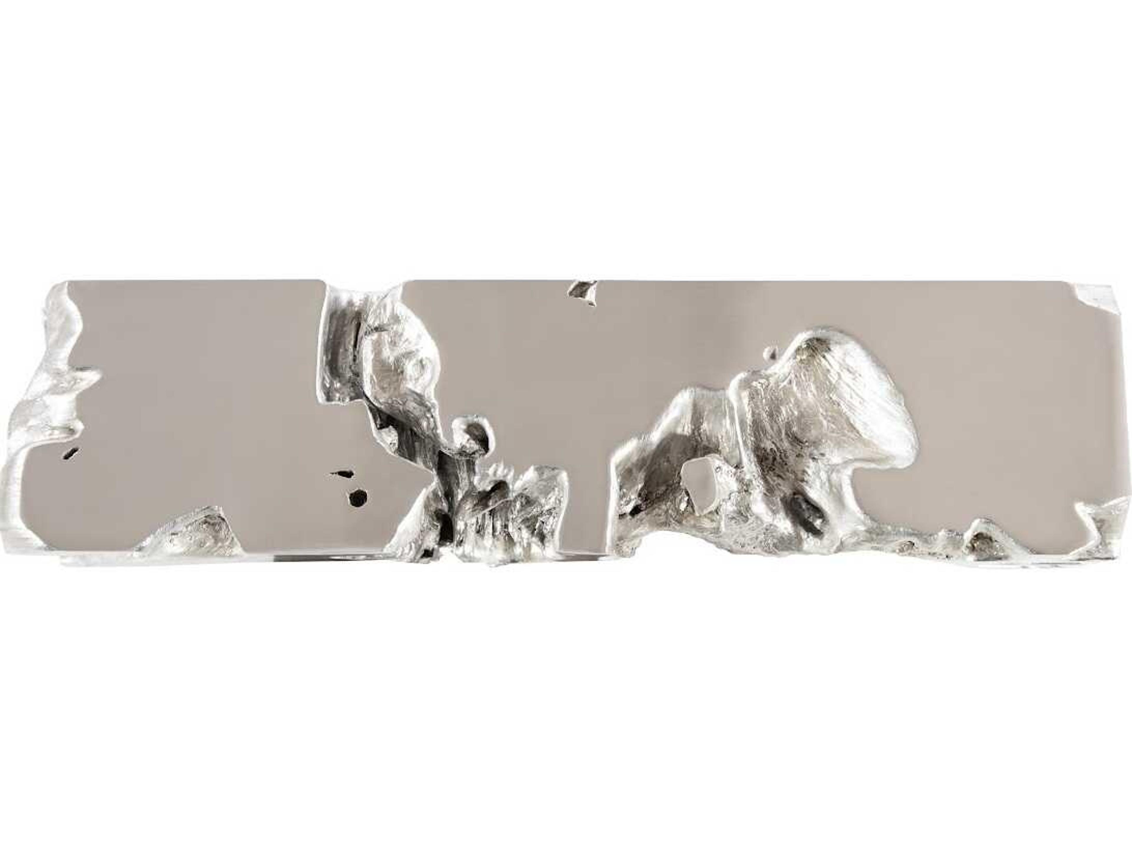 Luxecor Flow Silver Leaf Accent Bench