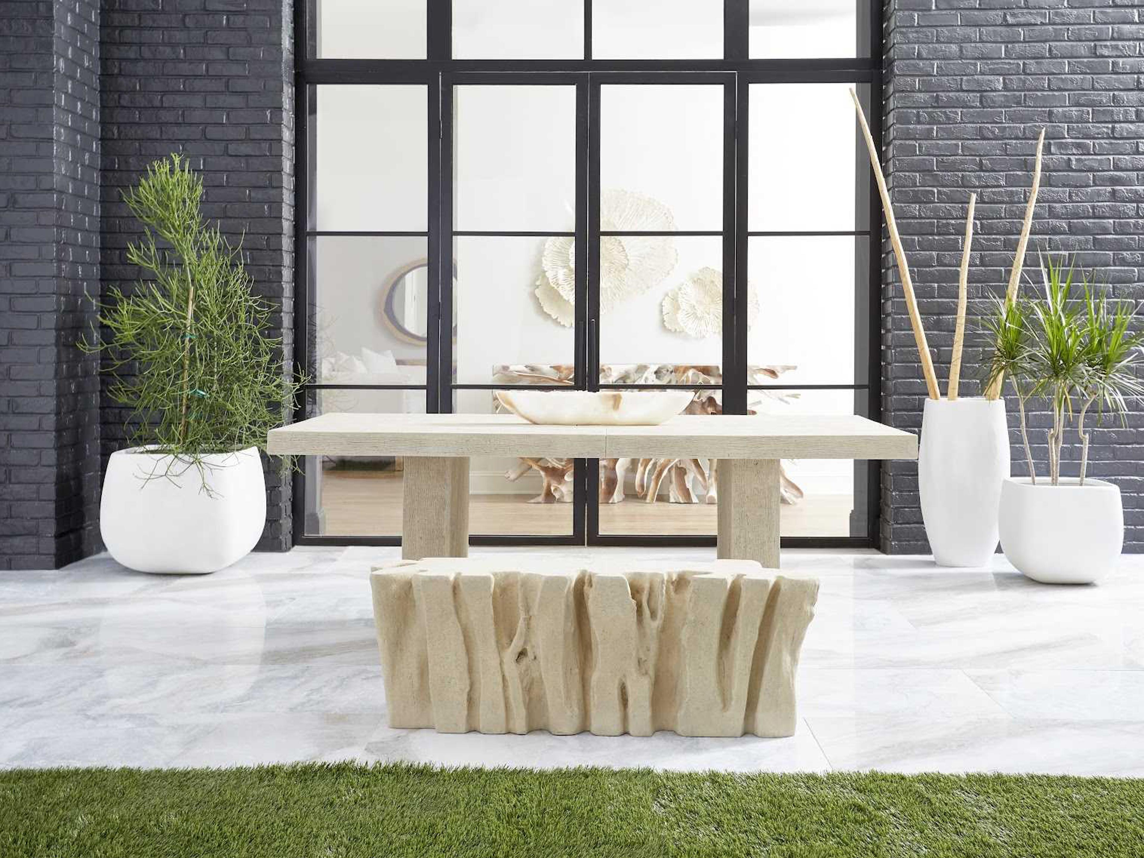 Phillips Collection Rectangular Resin Roman Stone Dining Table