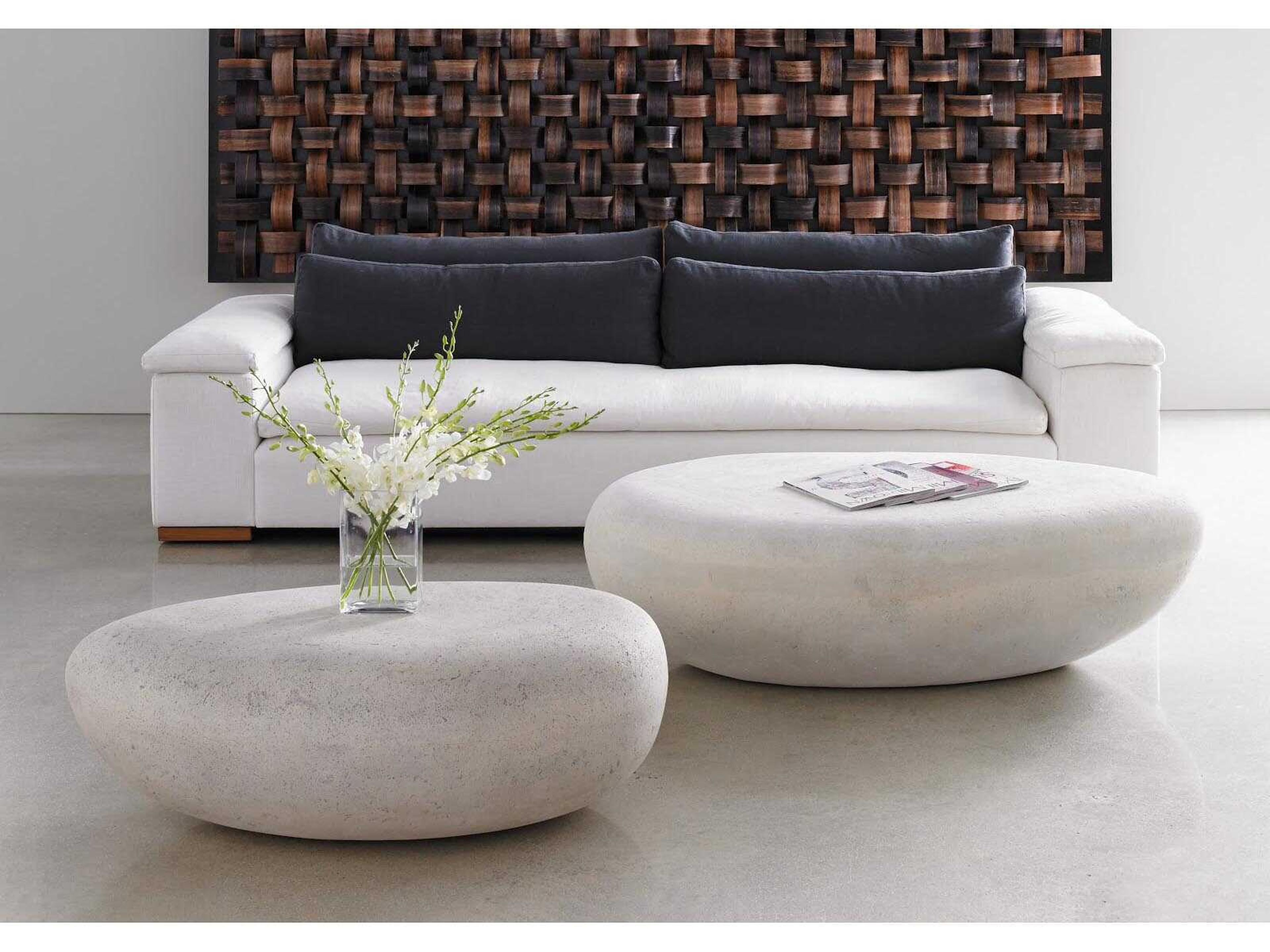 Phillips Collection River Stone Oval Roman Coffee Table