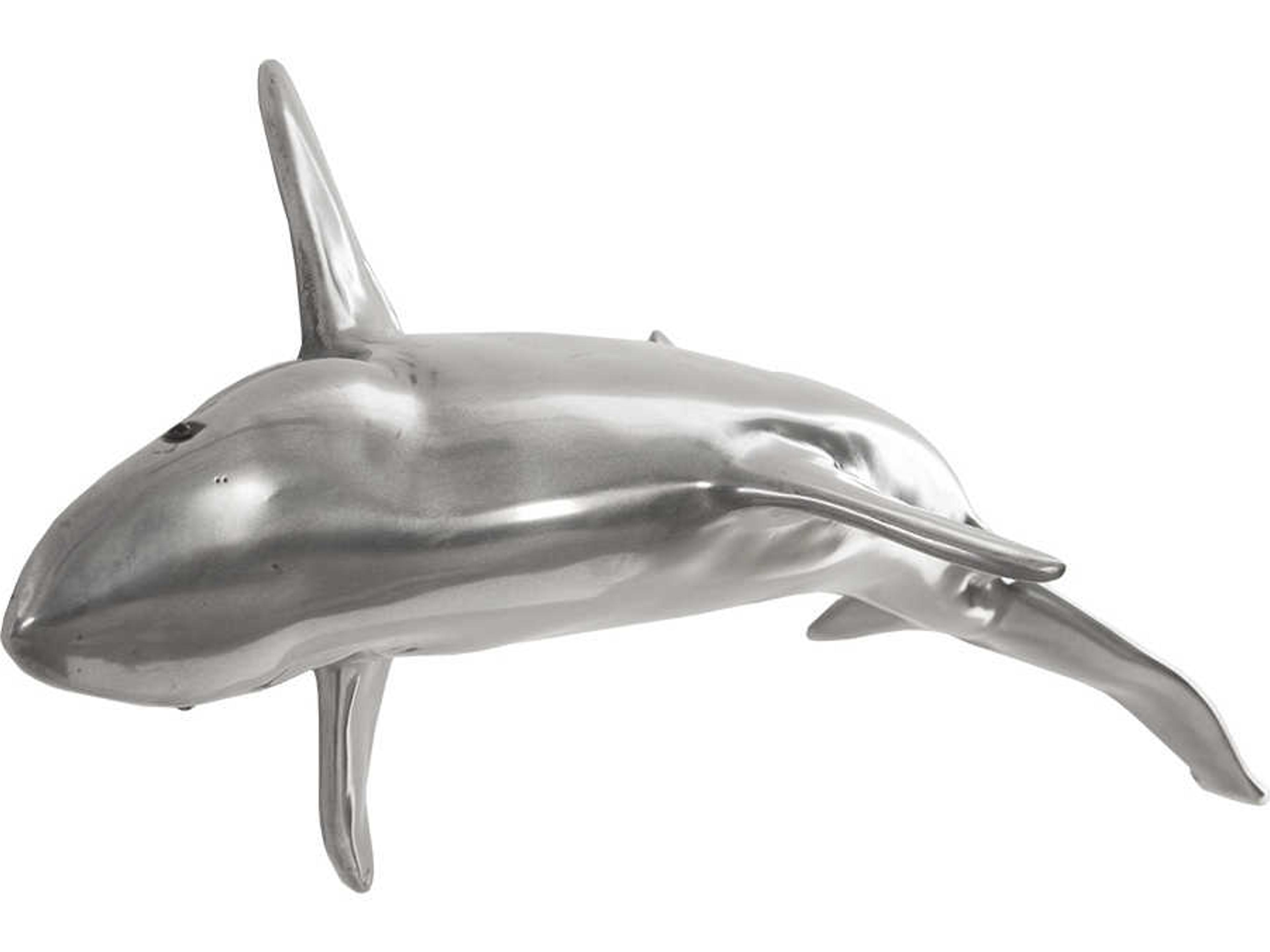 Phillips Collection Silver Leaf Whaler Shark Fish 3D Wall Art